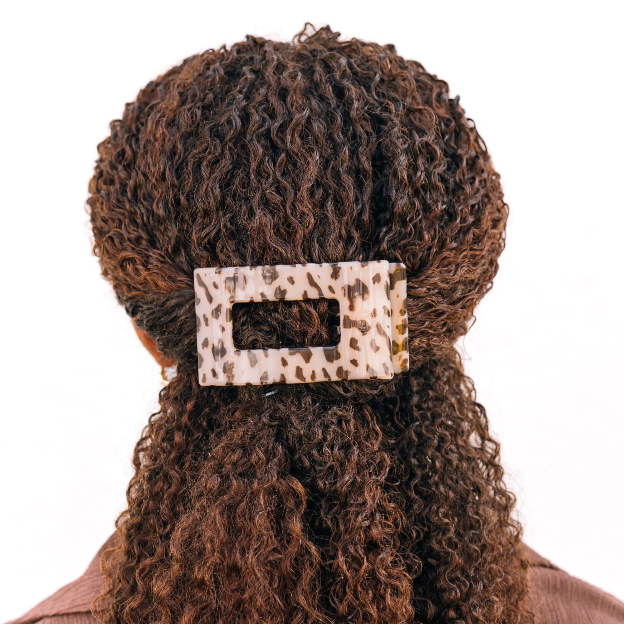 Blonde Tortoise Medium Flat Rectangle Hair Clip - Image 2