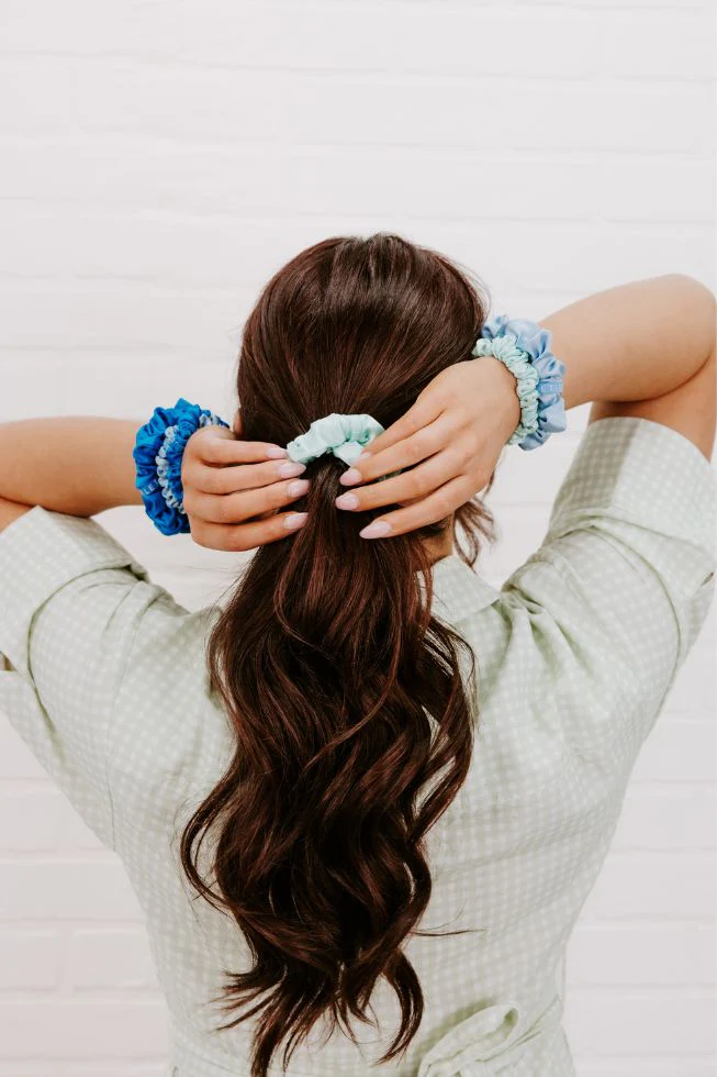 Blue My Mind Large Silk Scrunchies - Image 2
