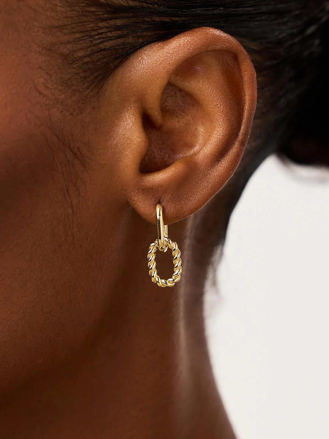 Ash Double Mini Gold Drop Earrings - Image 3
