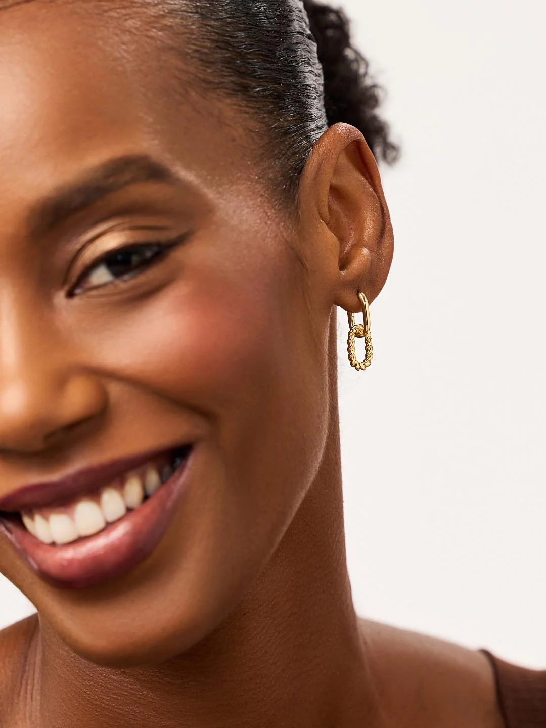 Ash Double Mini Gold Drop Earrings - Image 5