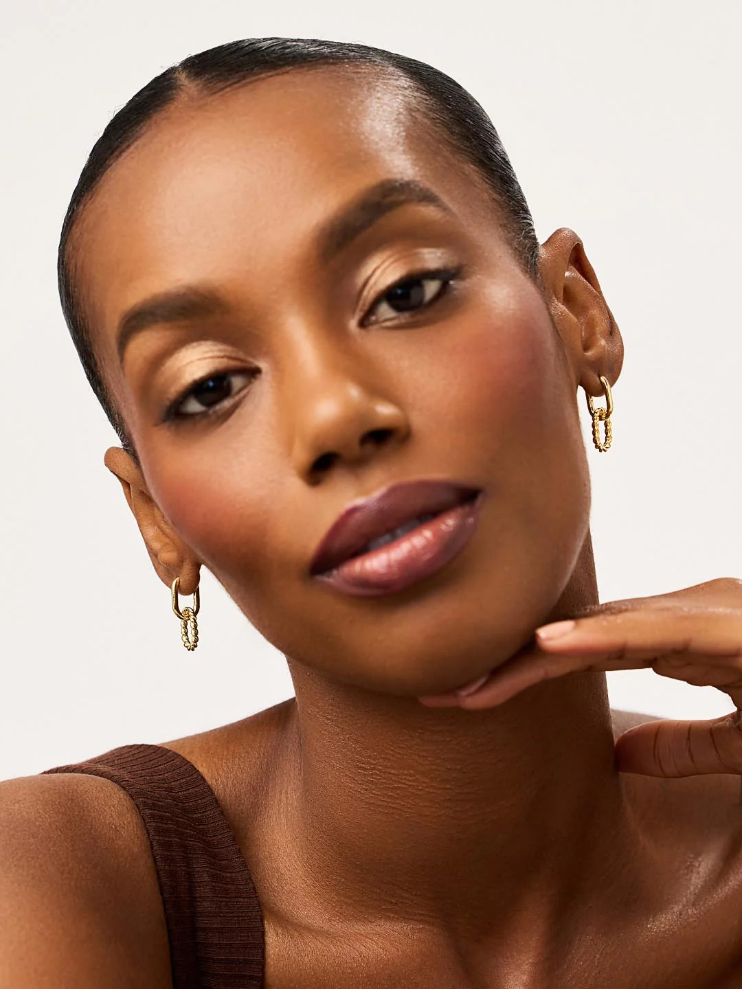 Ash Double Mini Gold Drop Earrings - Image 6