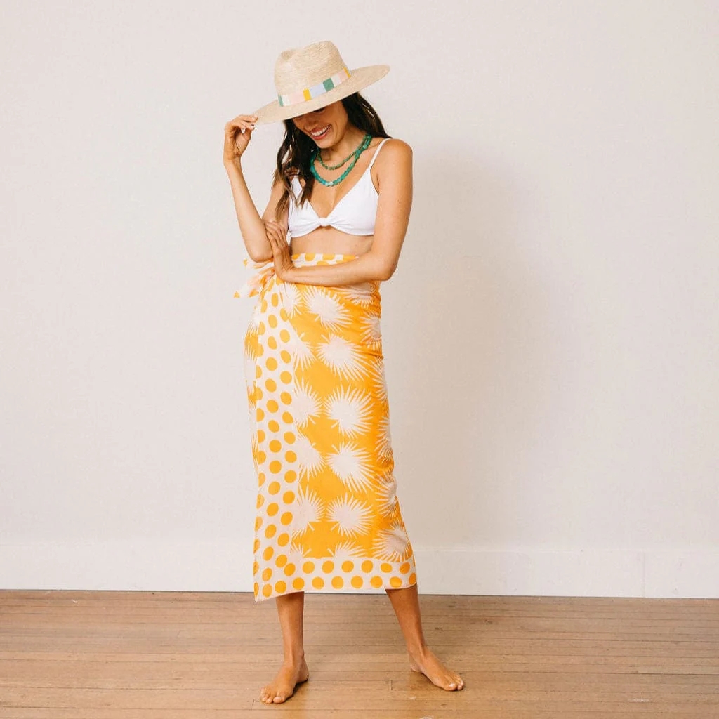 Gold Palm Geo with Gold Dot Sarong - Image 4