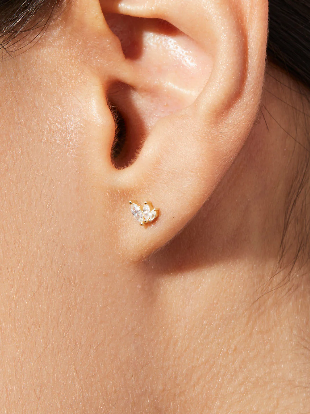 Kennedy Gold Stud Earrings - Image 2