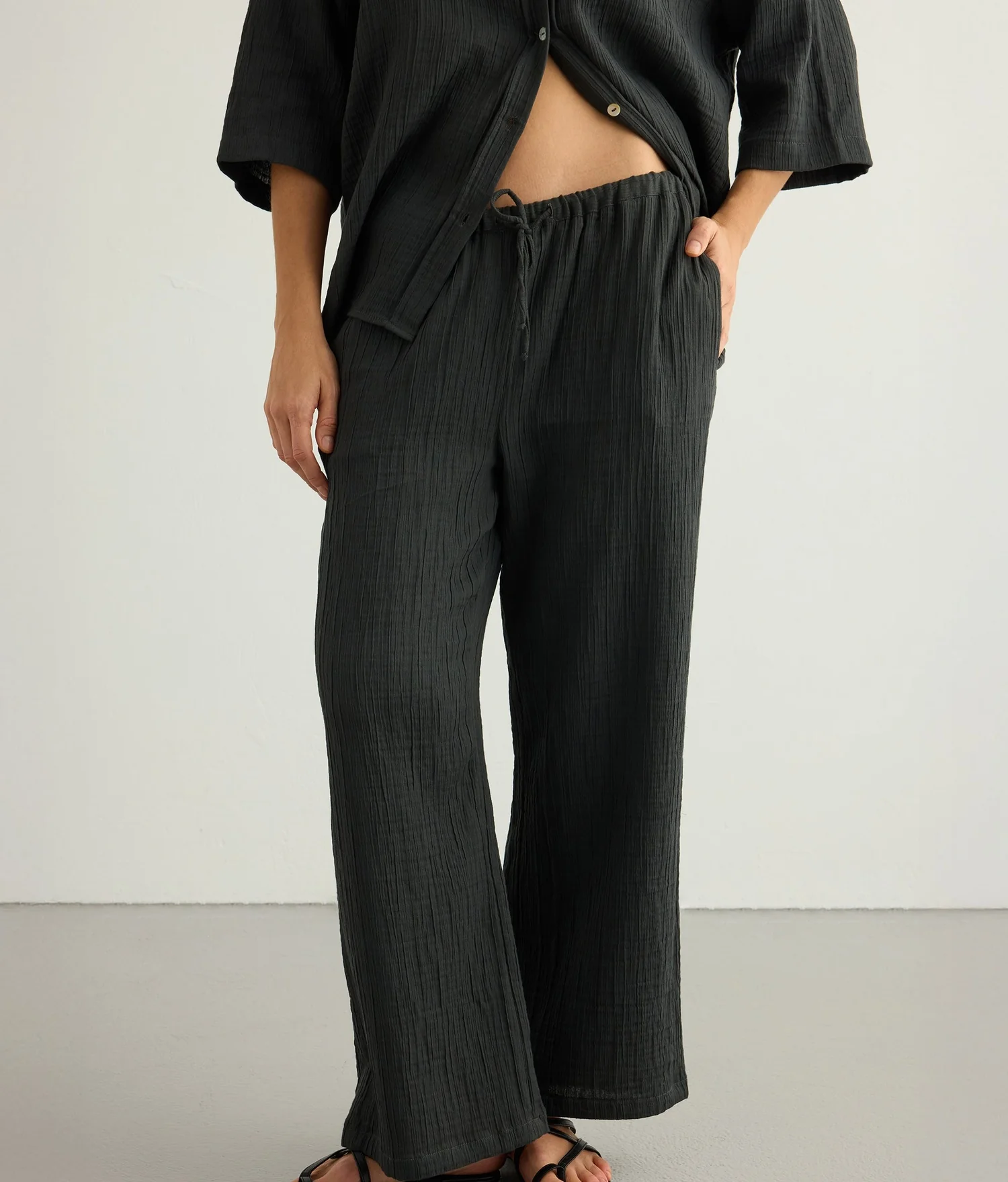Kaya Drawstring Pants - Charcoal - Image 3