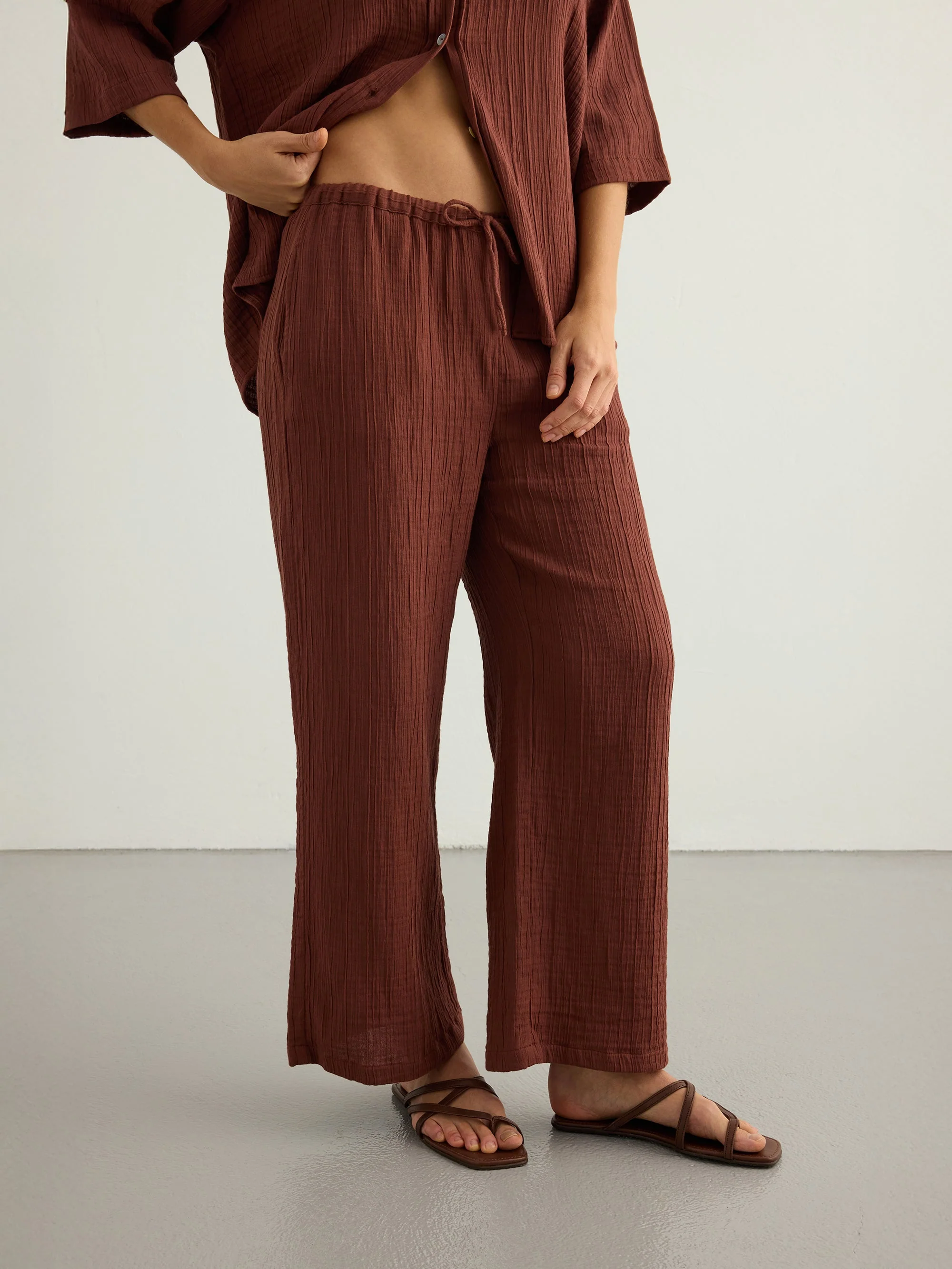 Kaya Drawstring Pants - Terracotta - Image 2
