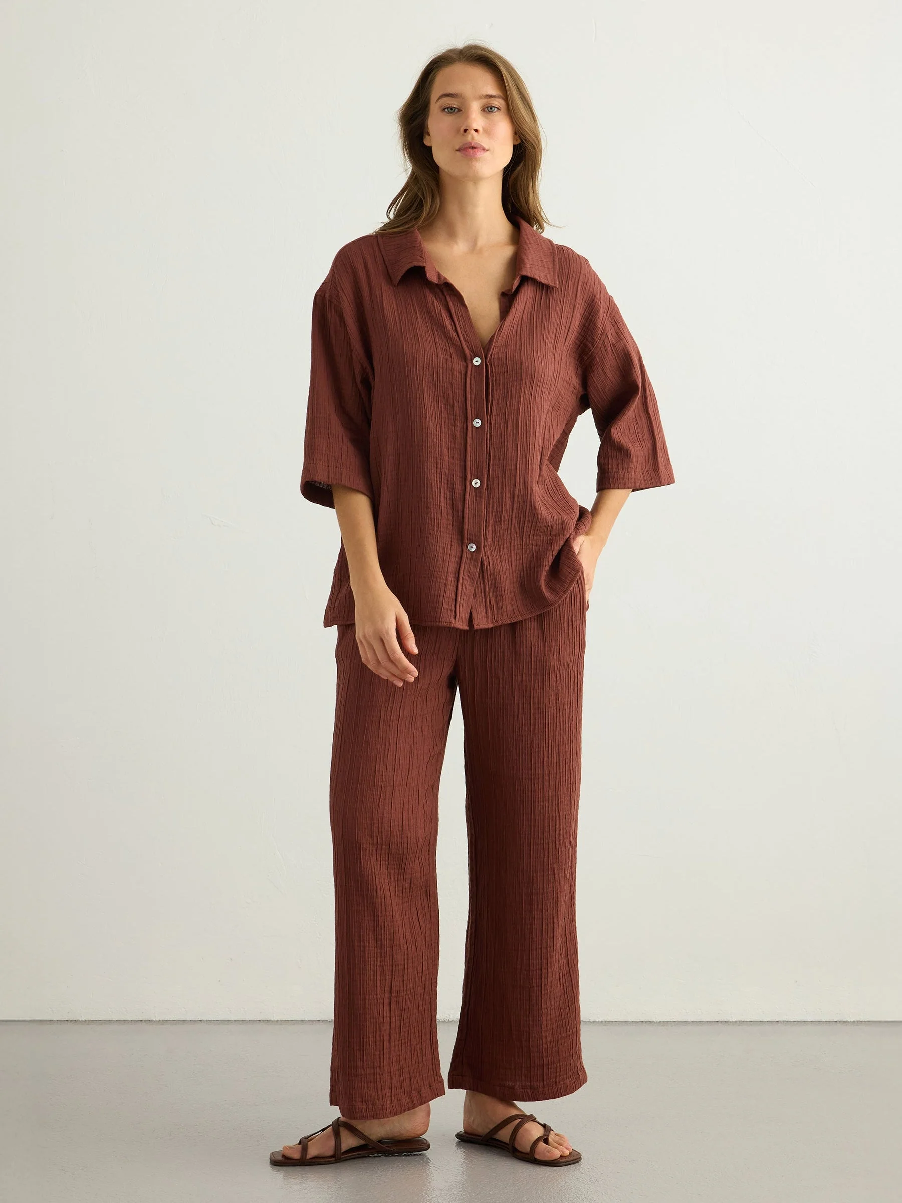 Kaya Drawstring Pants - Terracotta - Image 4