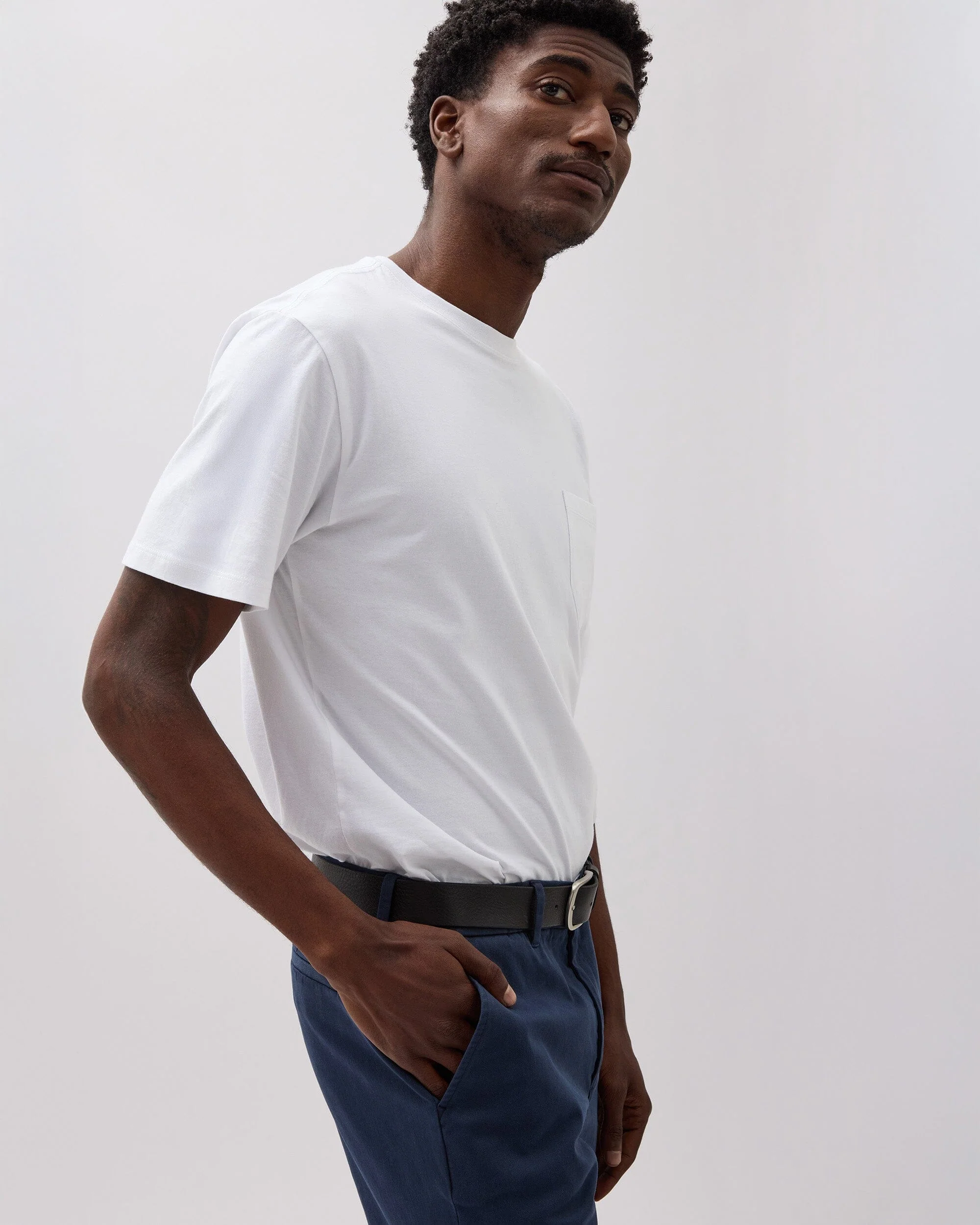 Mens Lightweight Chino - Stretch Cotton Twill - Blue Nights - Image 4
