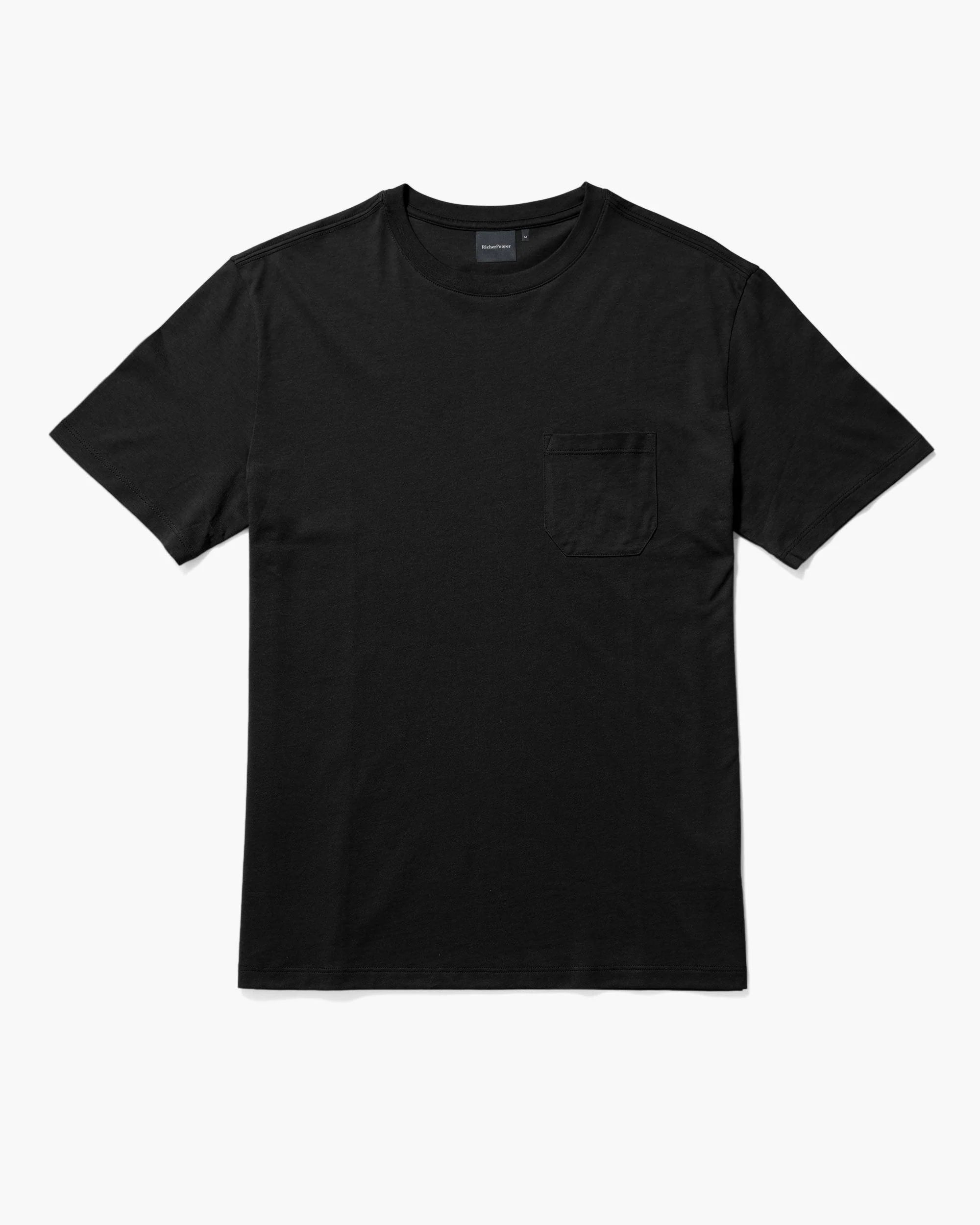 Mens Pima Pocket Tee - Pima Cotton Jersey - Black - Image 5