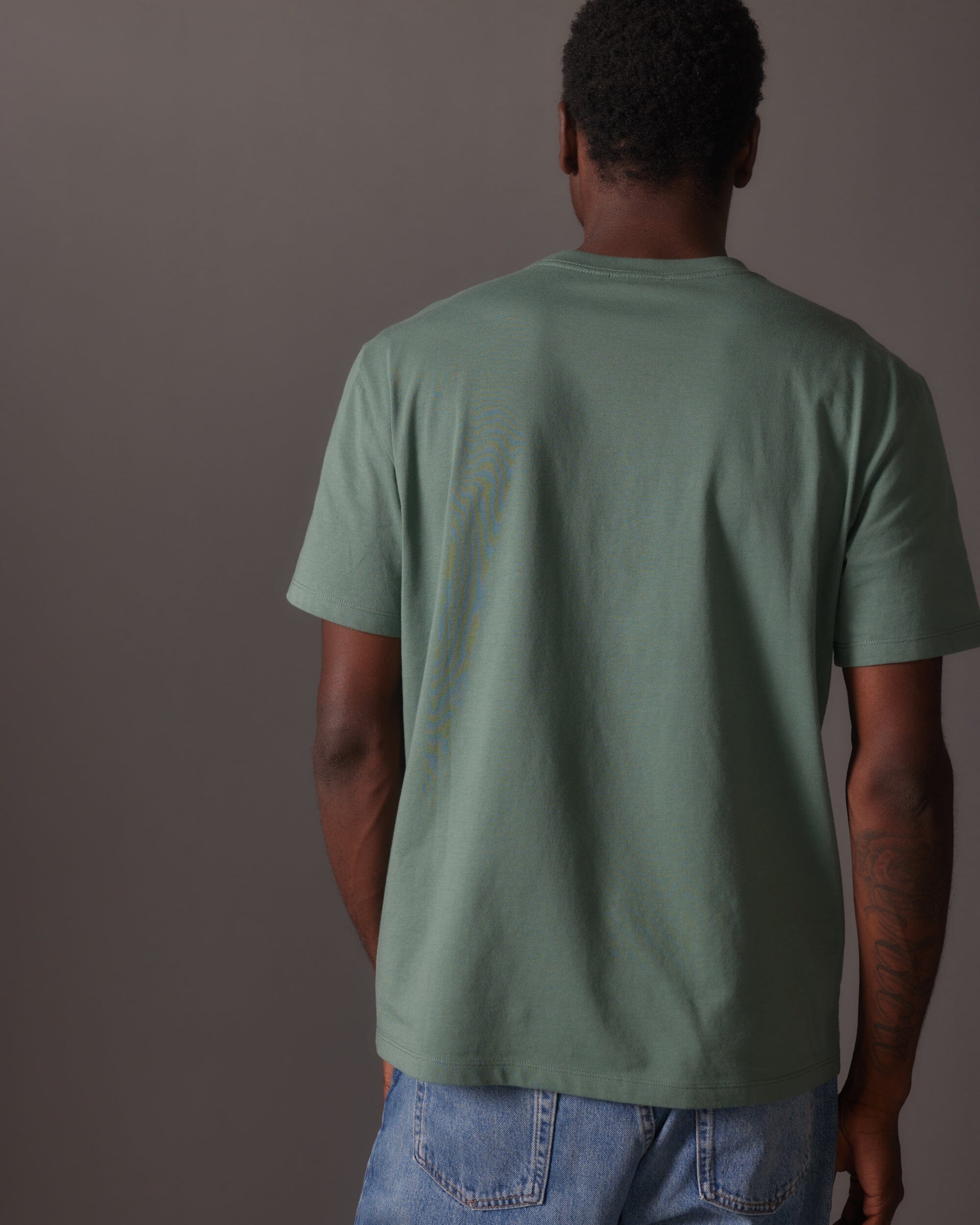 Mens Pima Pocket Tee - Pima Cotton Jersey - Sage Leaf - Image 4