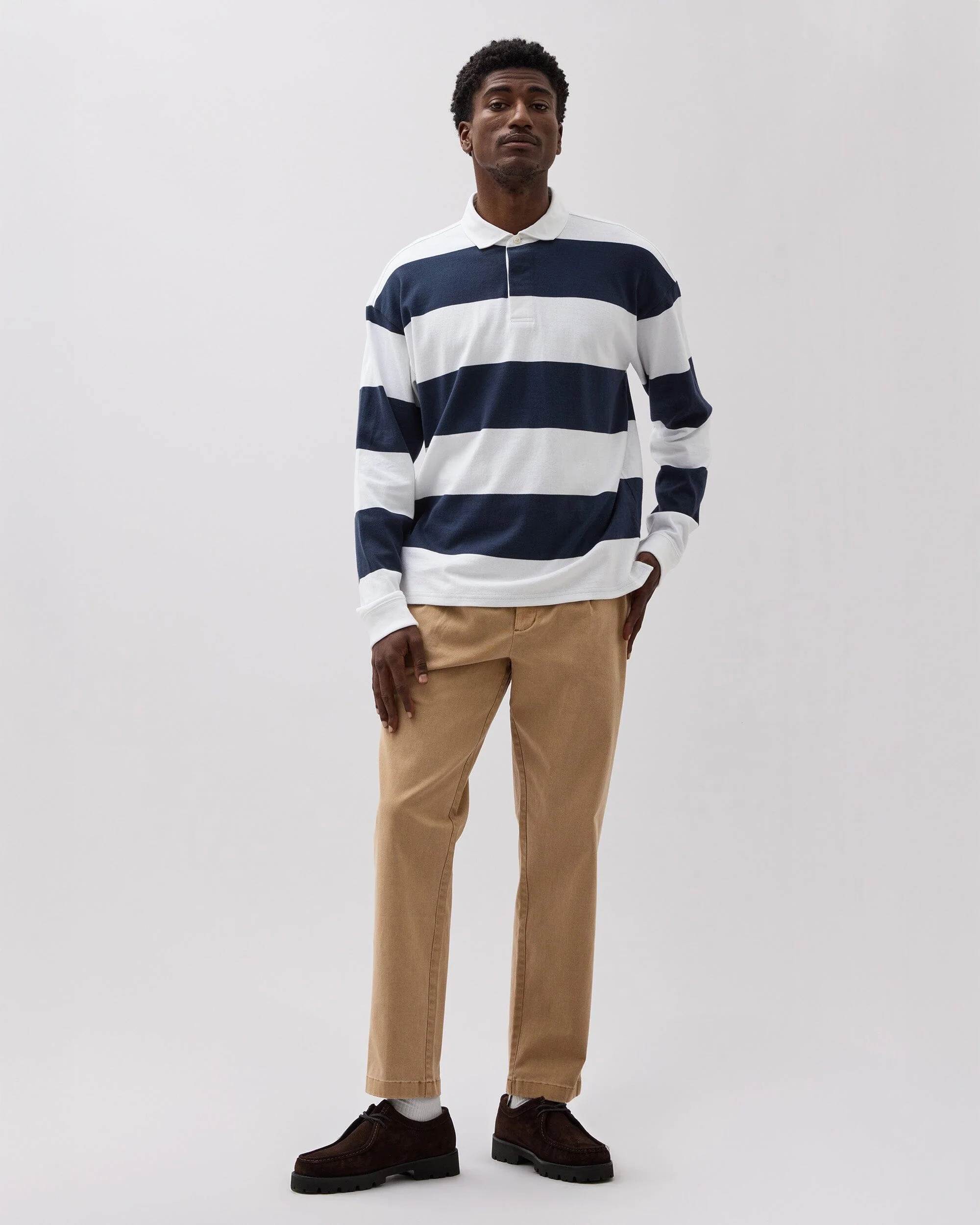 Mens Pleated Lightweight Chino - Stretch Cotton Twill - Khaki - Image 6