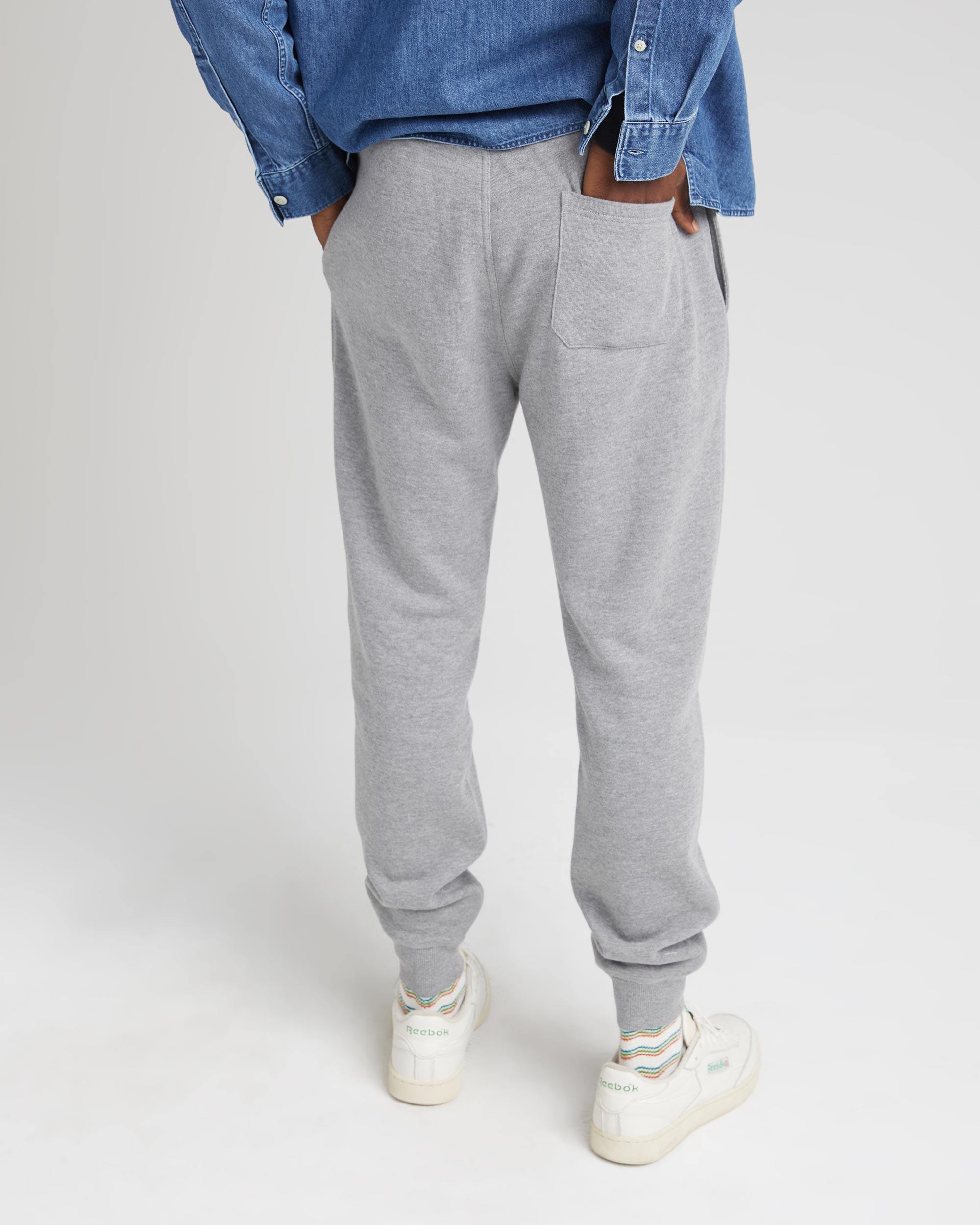Mens Recycled Fleece Tapered Sweatpant - Recycled Fleece - Heather Grey - Image 3