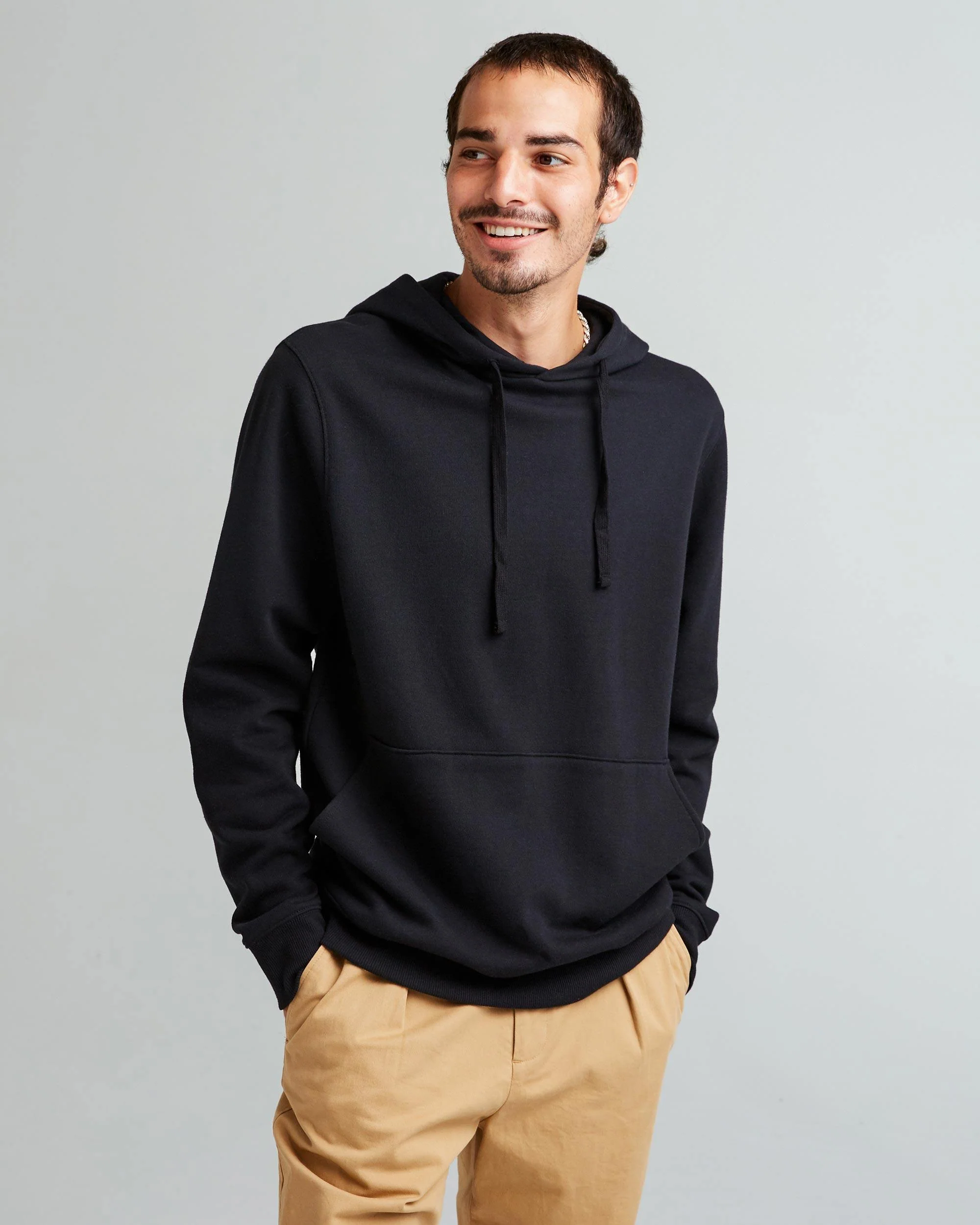 Mens Recycled Fleece Hoodie - Recycled Fleece - Black