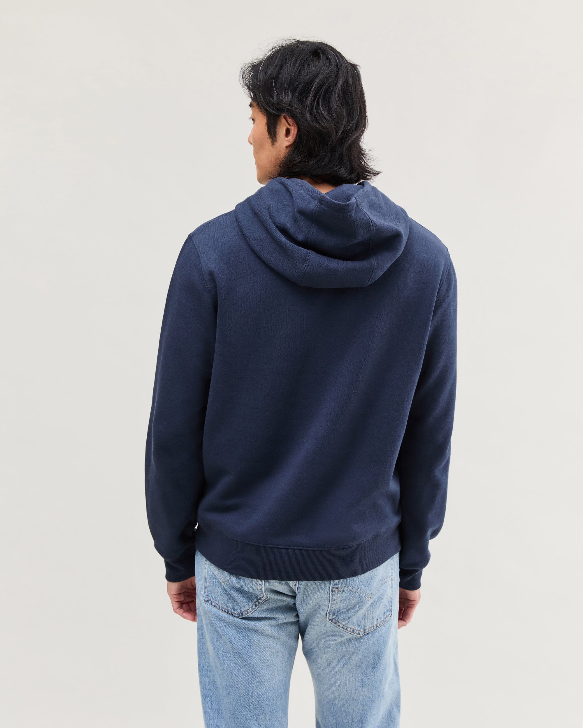 Mens Recycled Fleece Hoodie - Recycled Fleece - Blue Nights - Image 4