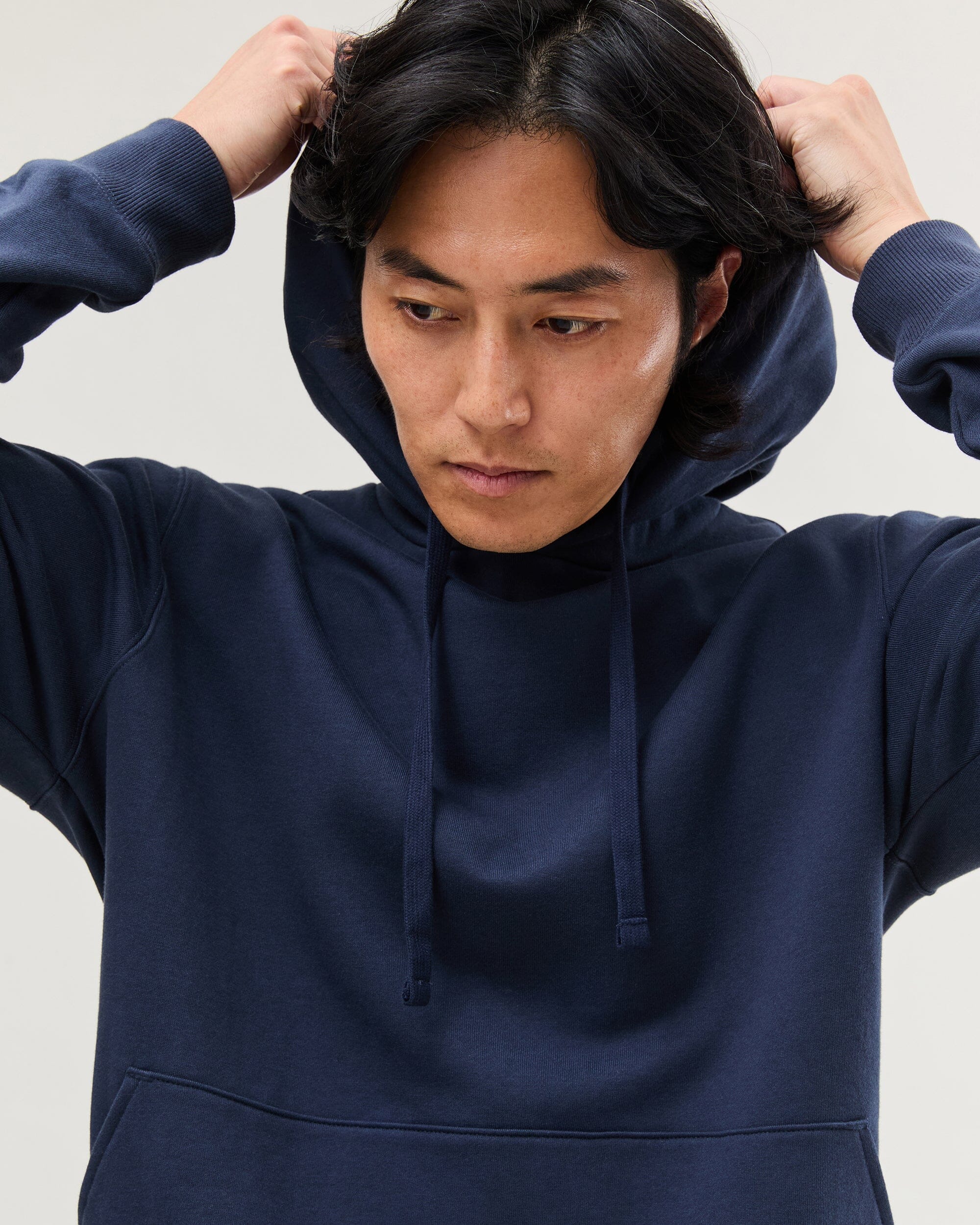 Mens Recycled Fleece Hoodie - Recycled Fleece - Blue Nights - Image 5