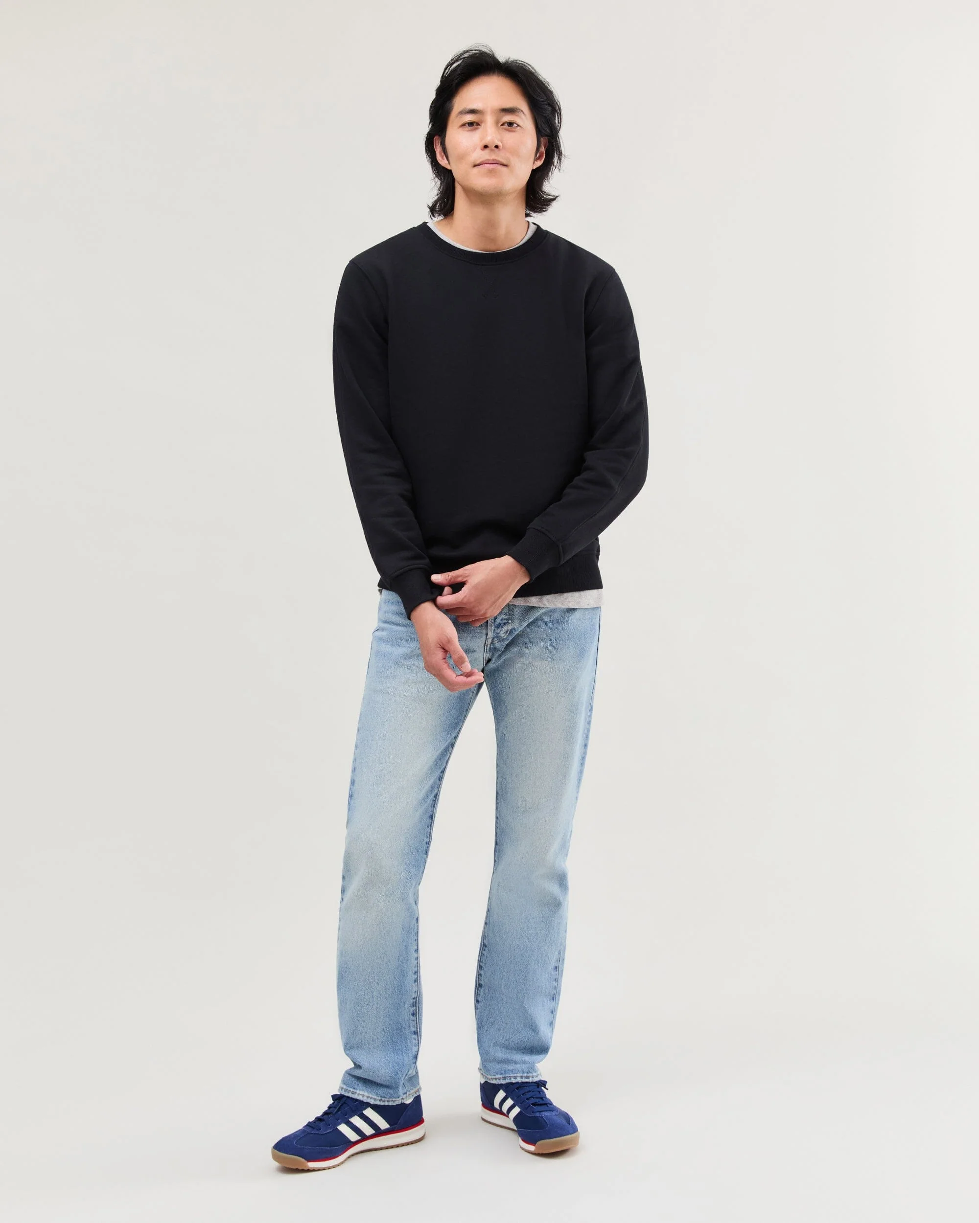Mens Recycled Fleece Sweatshirt - Recycled Fleece - Black - Image 2