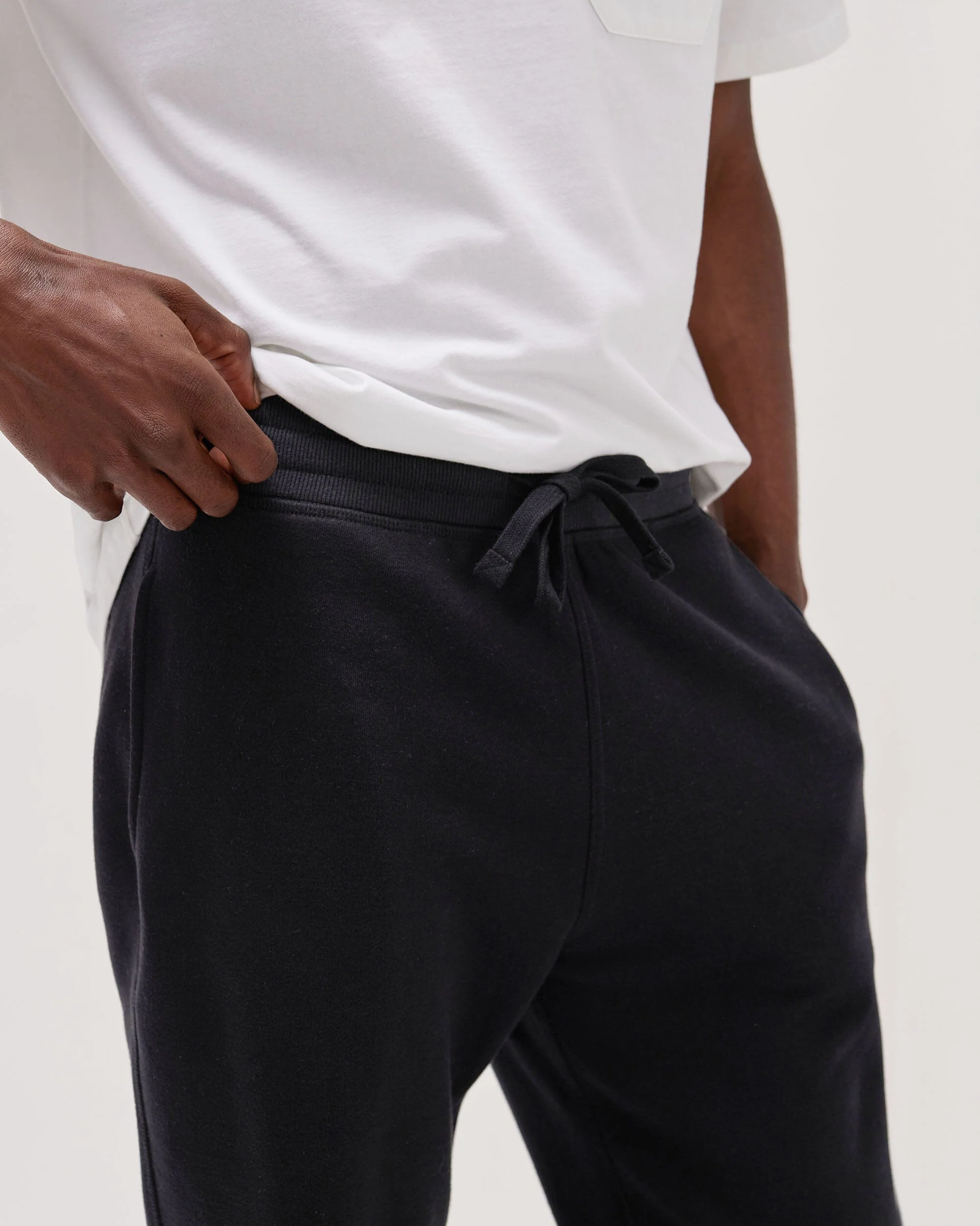 Mens Recycled Fleece Tapered Sweatpant - Recycled Fleece - Black - Image 3