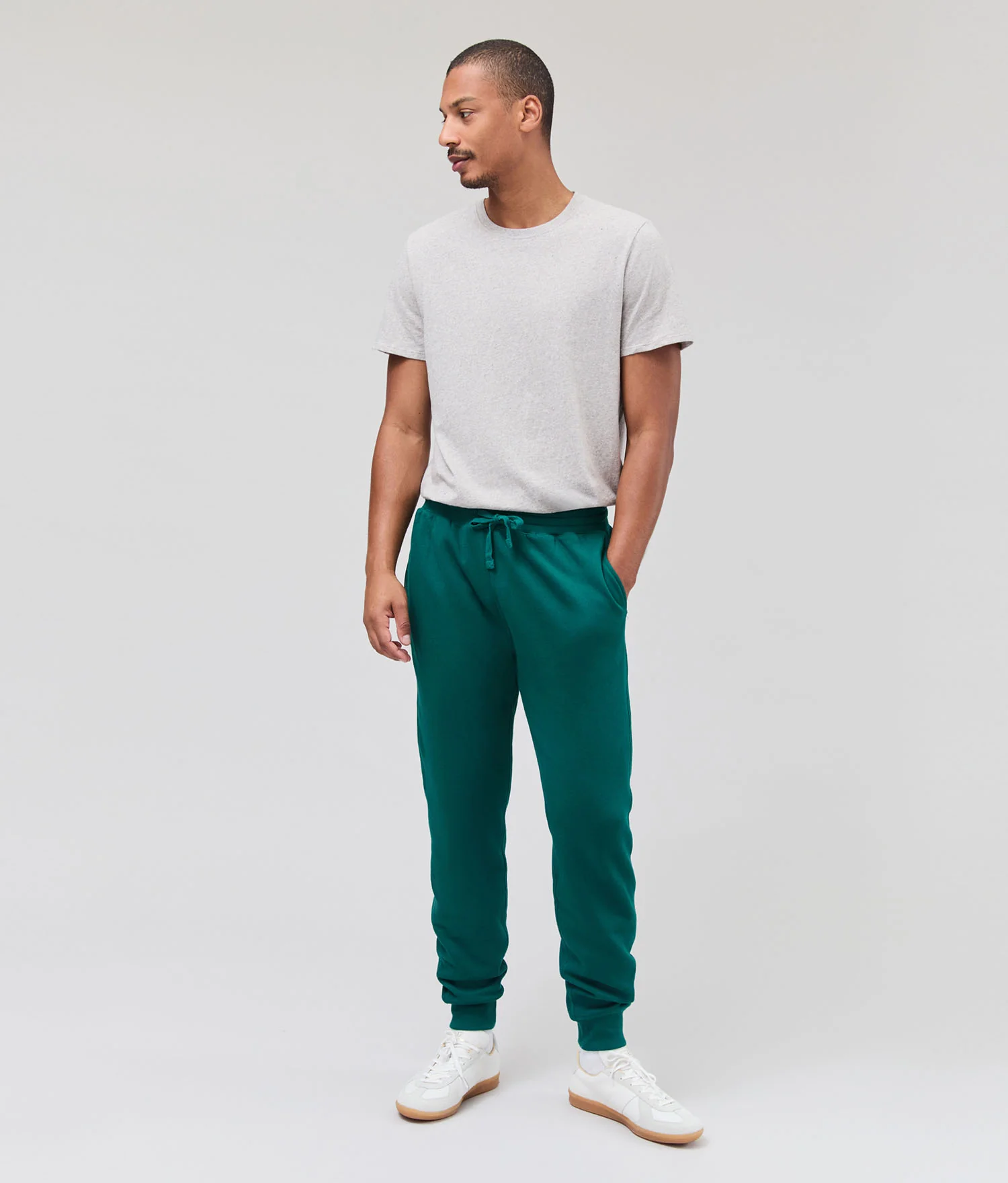 Mens Recycled Fleece Tapered Sweatpant - Recycled Fleece - Rainforest - Image 3