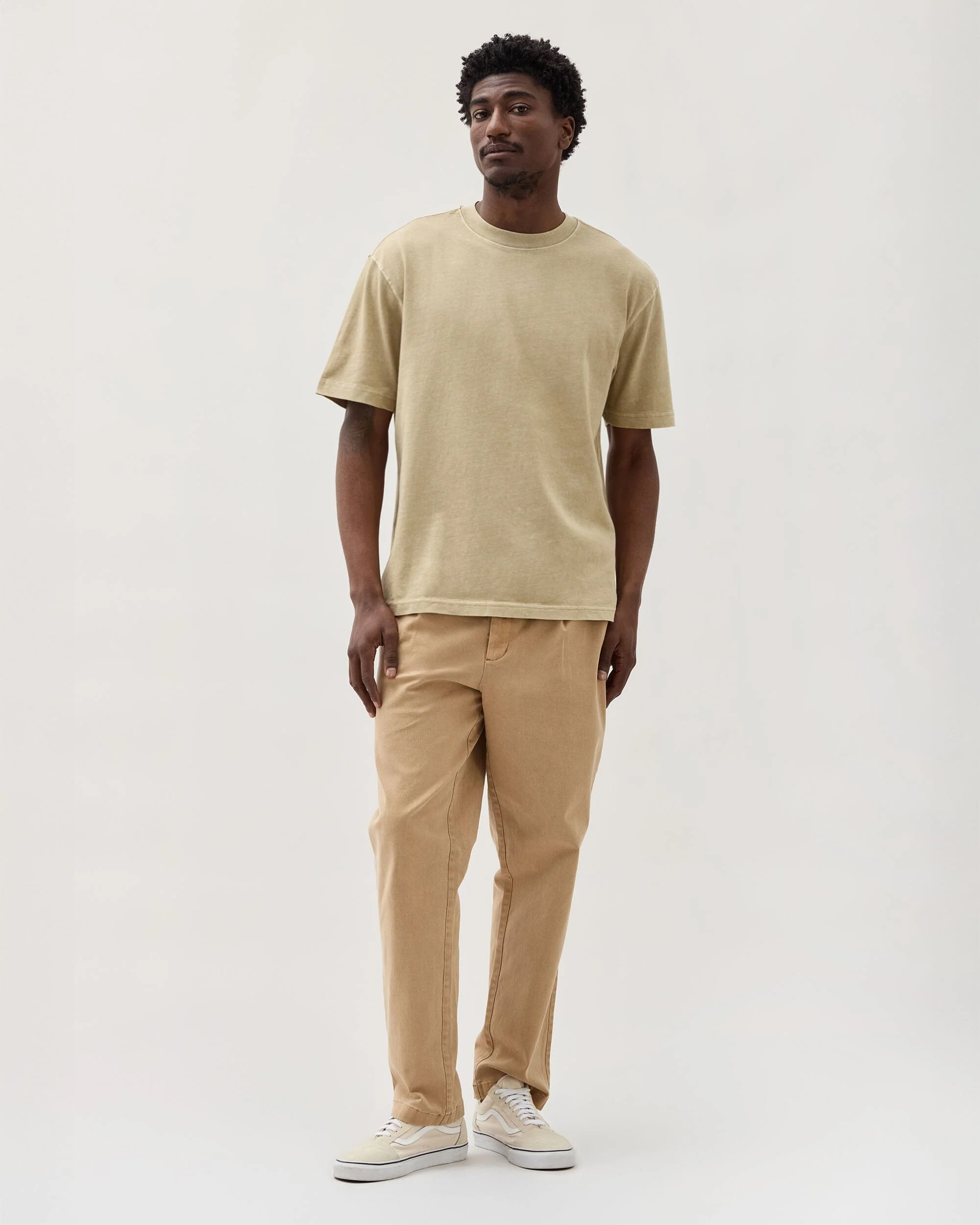 Mens Relaxed Short Sleeve Tee - Pigment Dye Jersey - Sponge - Image 2