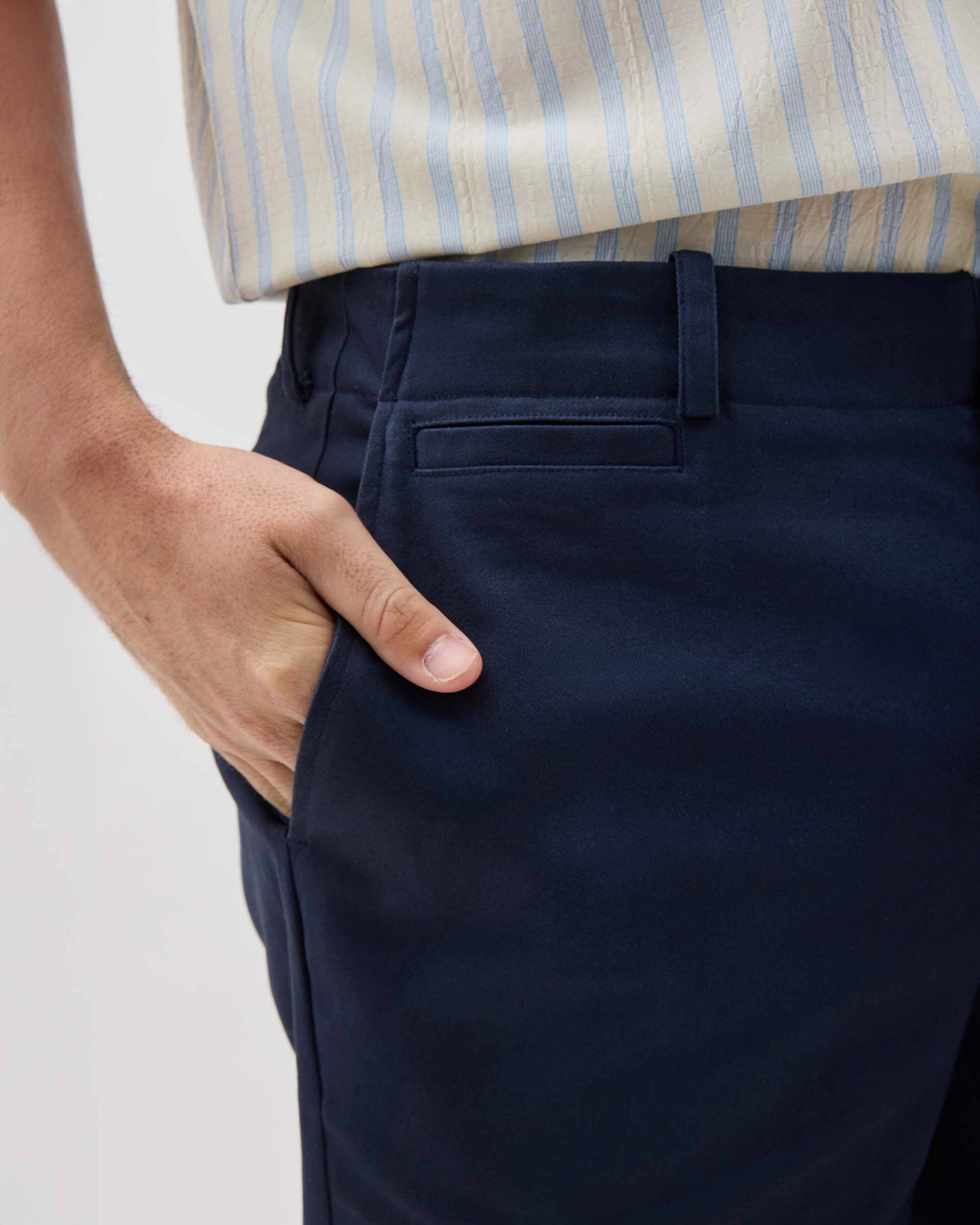 Mens Stretch Twill Short - Stretch Cotton Twill - Blue Nights - Image 6