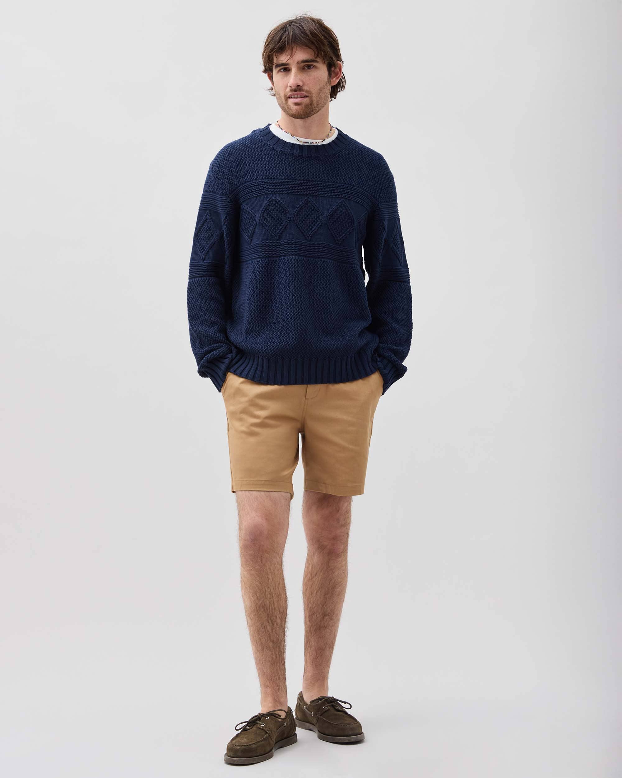 Mens Stretch Twill Short - Stretch Cotton Twill - Khaki - Image 2
