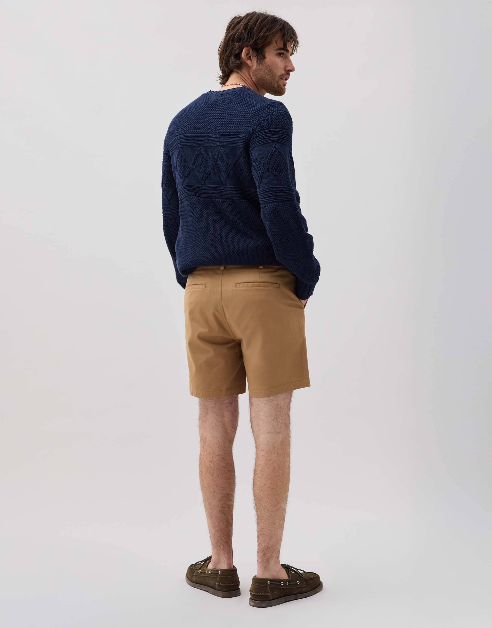 Mens Stretch Twill Short - Stretch Cotton Twill - Khaki - Image 6
