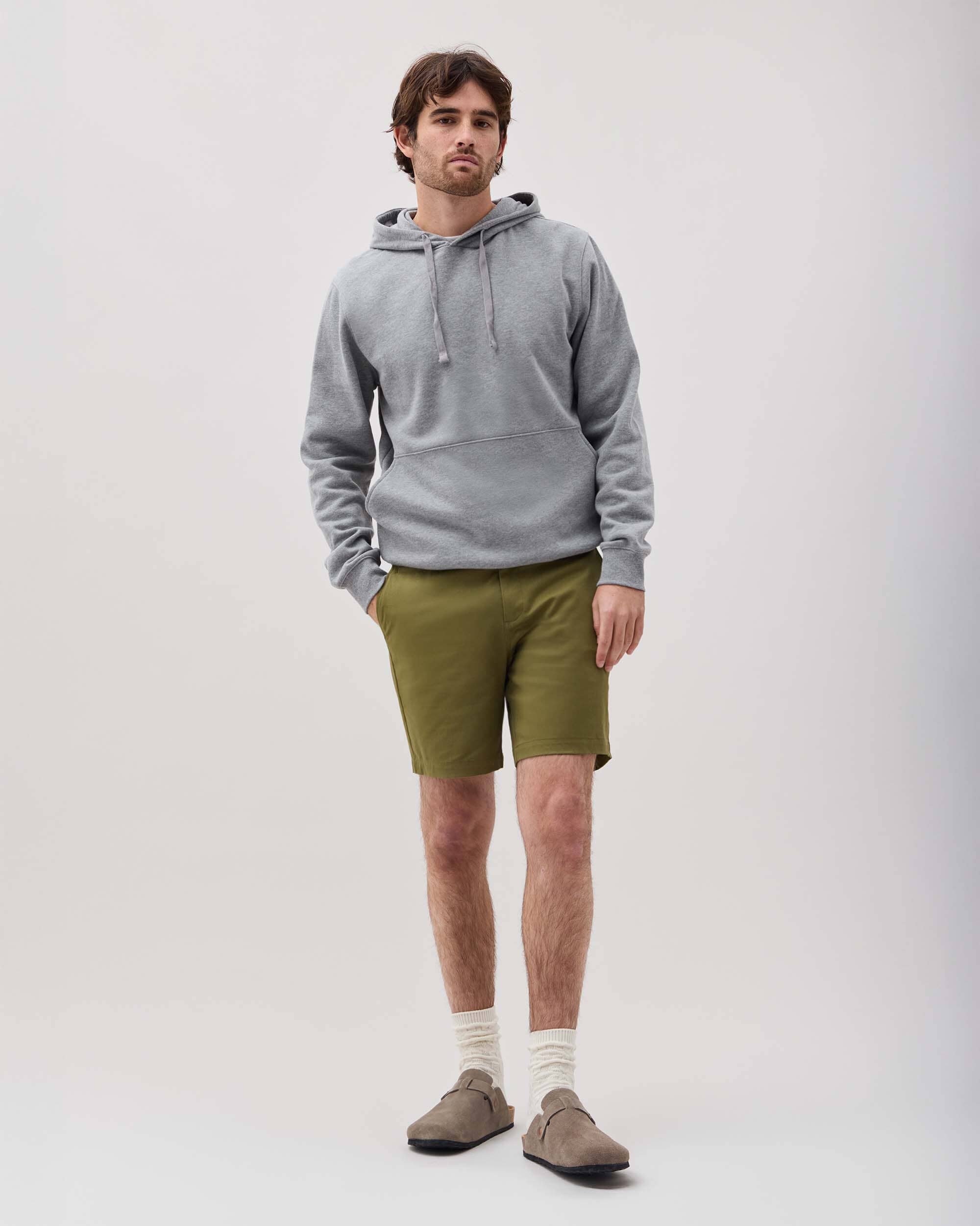 Mens Stretch Twill Short - Stretch Cotton Twill - Olive Army - Image 2