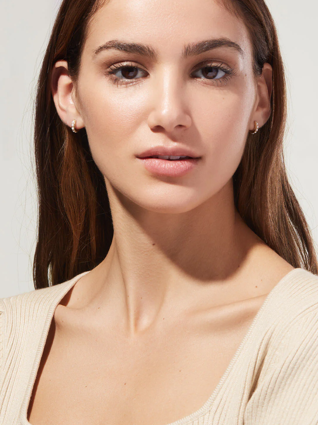 Ashley Pearl Huggie Hoops - Image 6