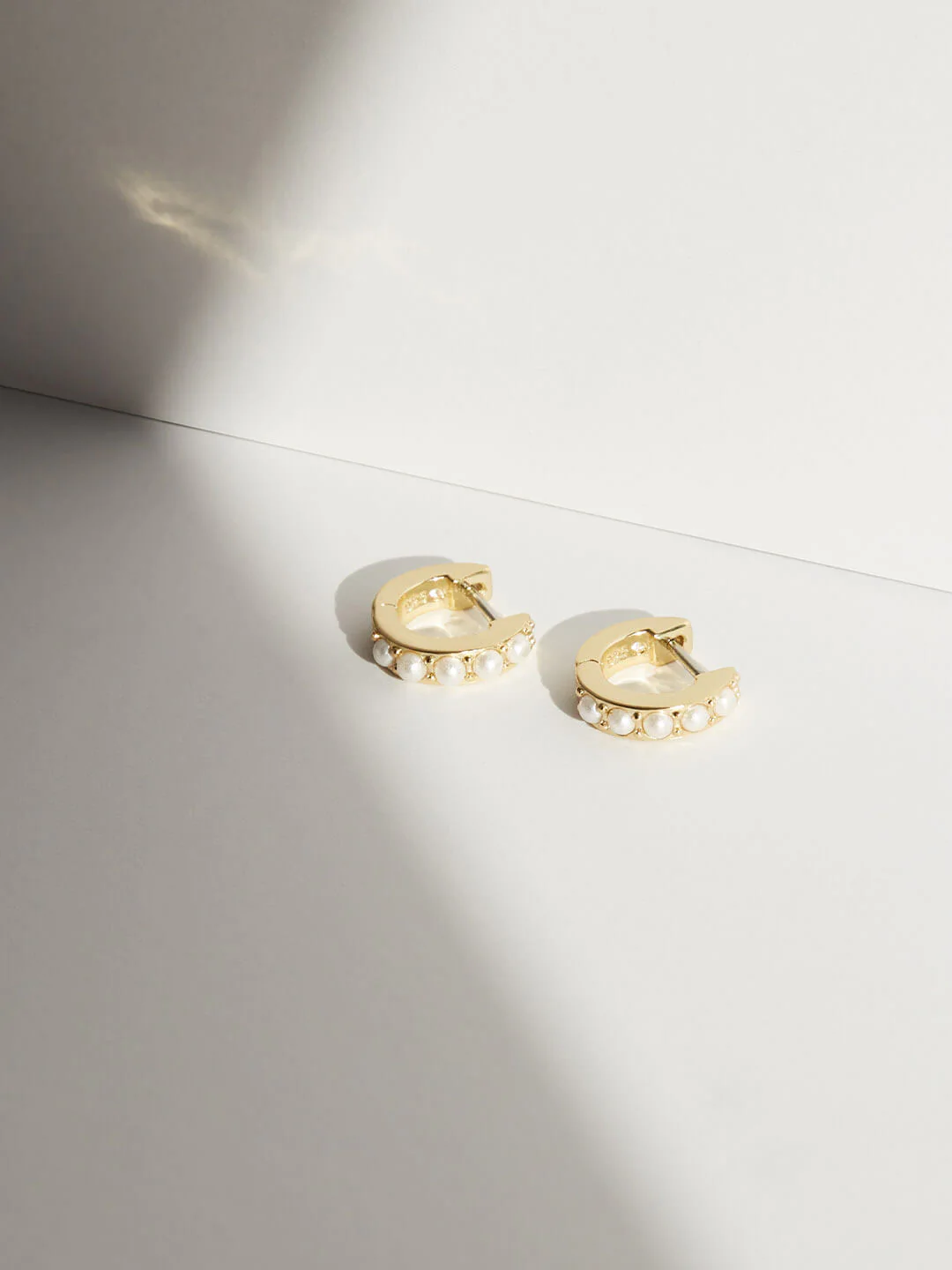 Ashley Pearl Huggie Hoops - Image 8