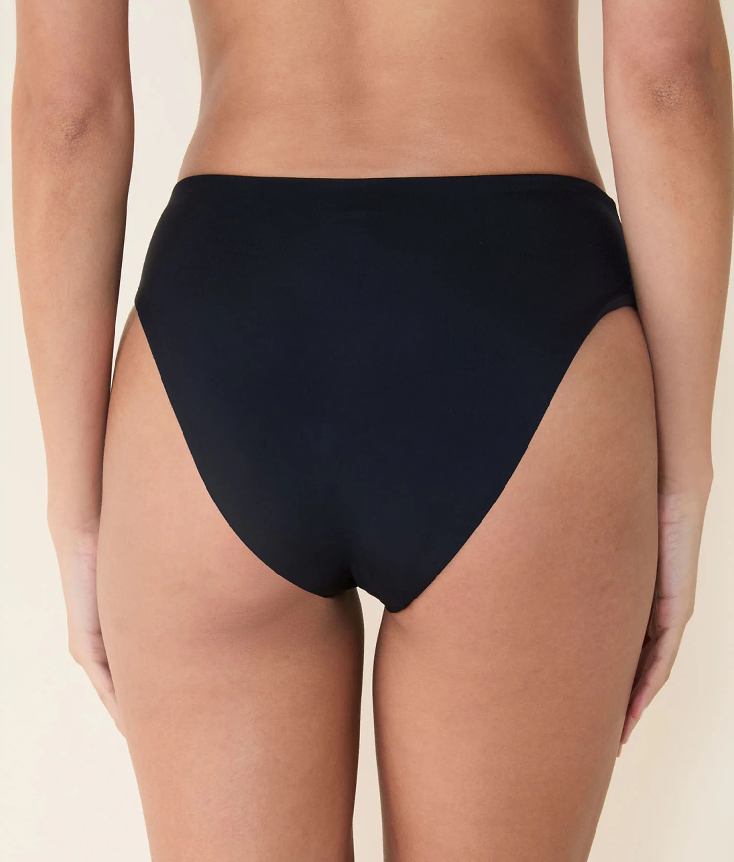 The 90s High Waist Bikini Bottom - Eco Nylon - Black - Image 2