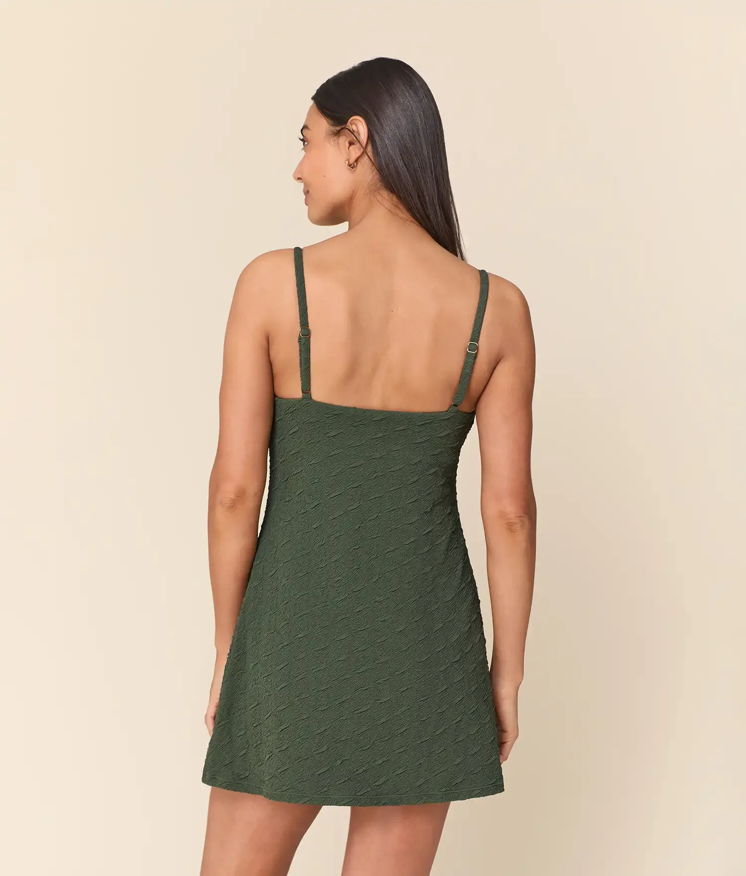 The Amalfi Swim Dress - Textured Geo - Thyme - Long Torso - Image 2