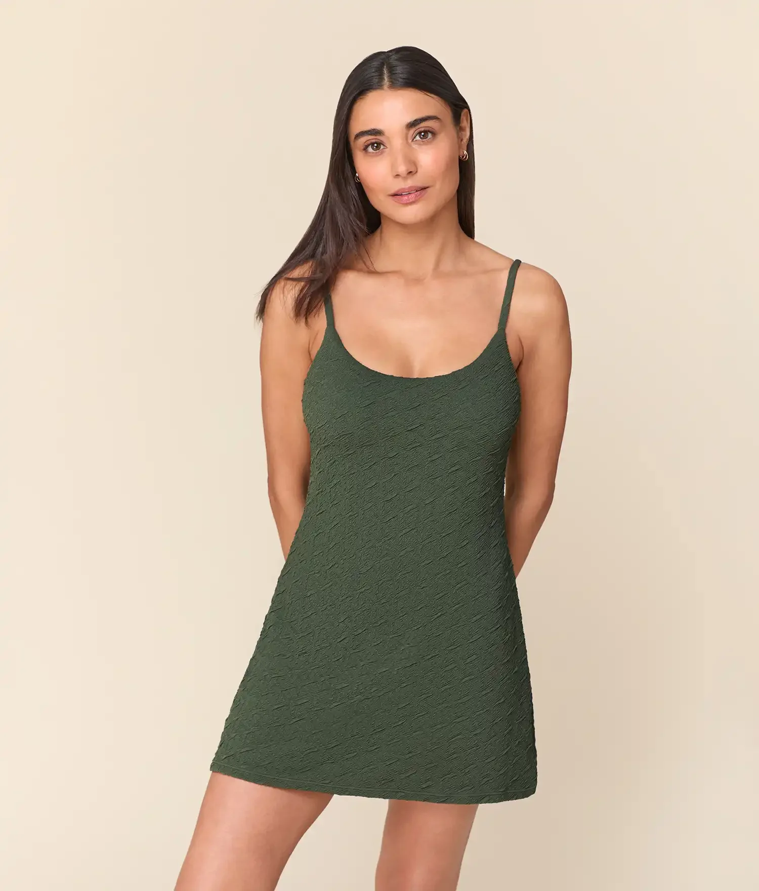 The Amalfi Swim Dress - Textured Geo - Thyme - Long Torso - Image 5