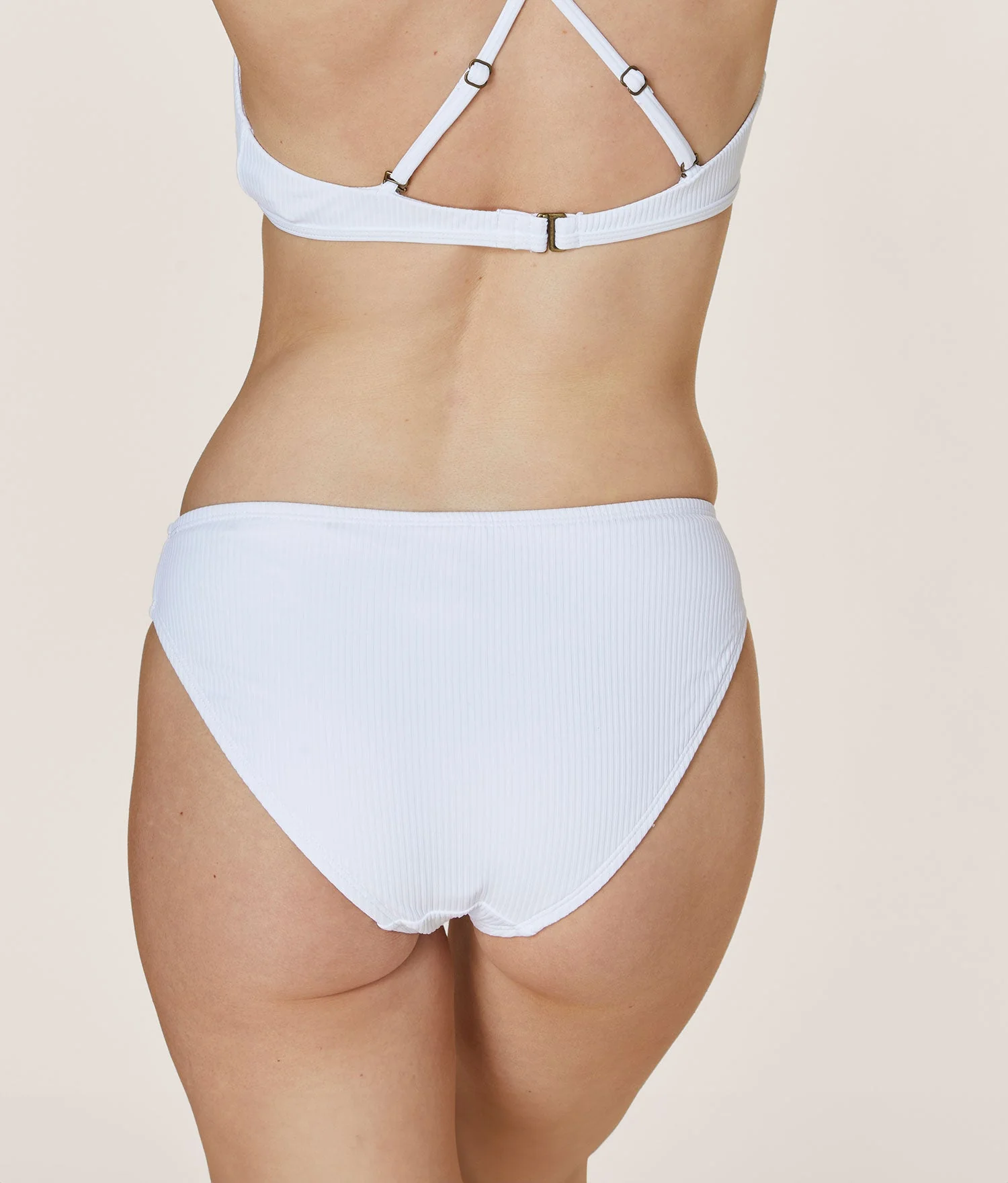 The Classic Bikini Bottom - Eco Ribbed - White - Image 4
