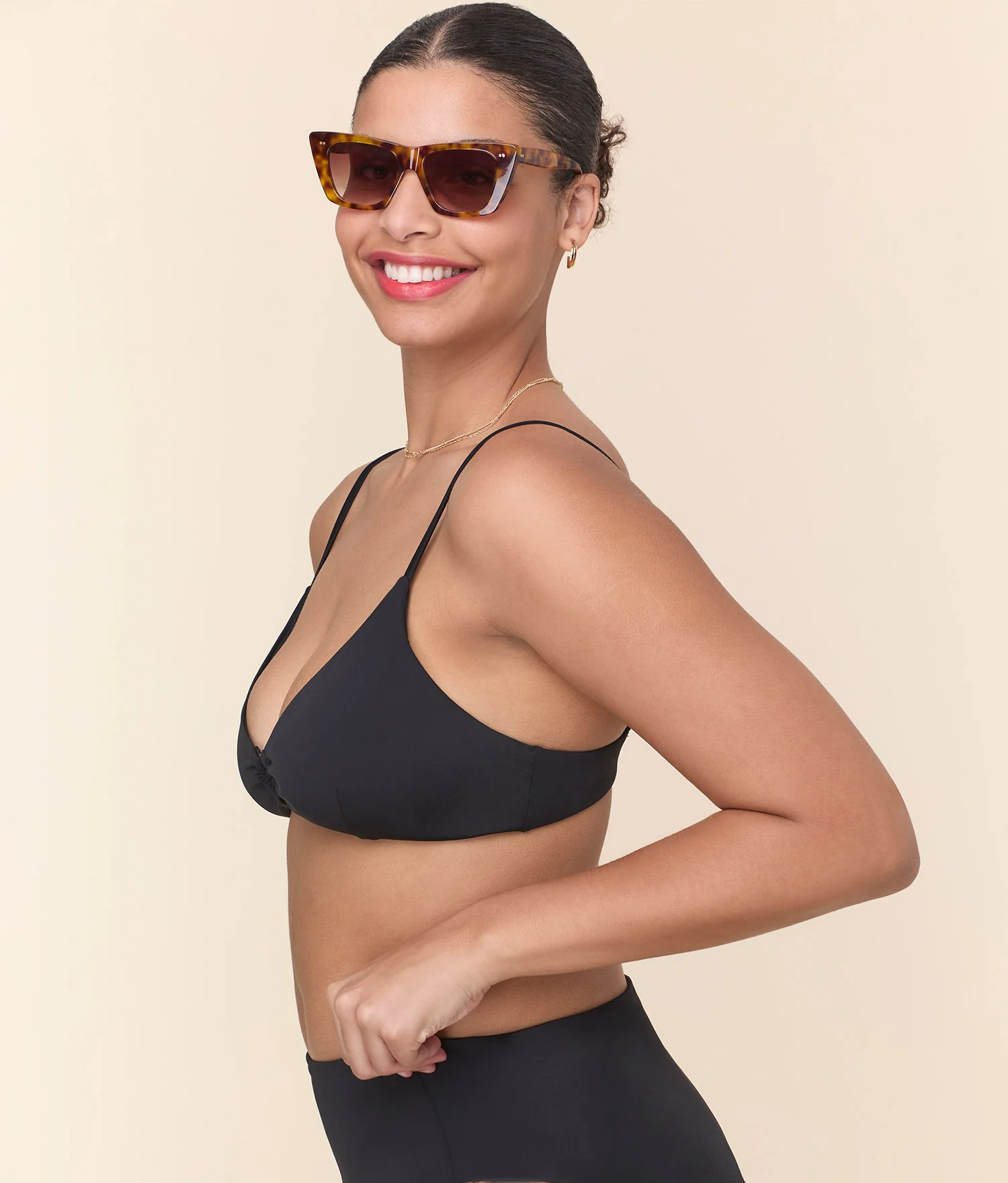 The Bonita Bikini Top - Eco Nylon - Black - Image 4