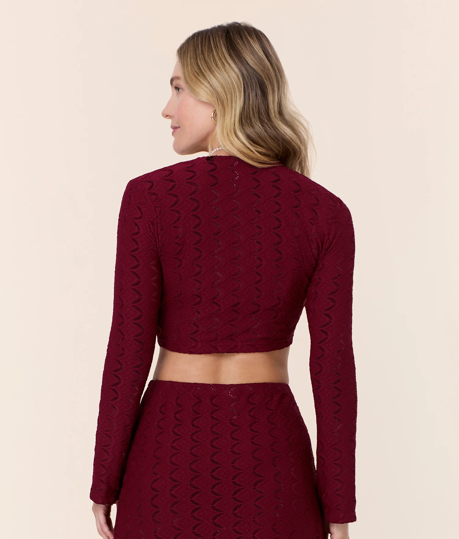 The Crete Jacket - Scallop Crochet - Syrah - Image 3