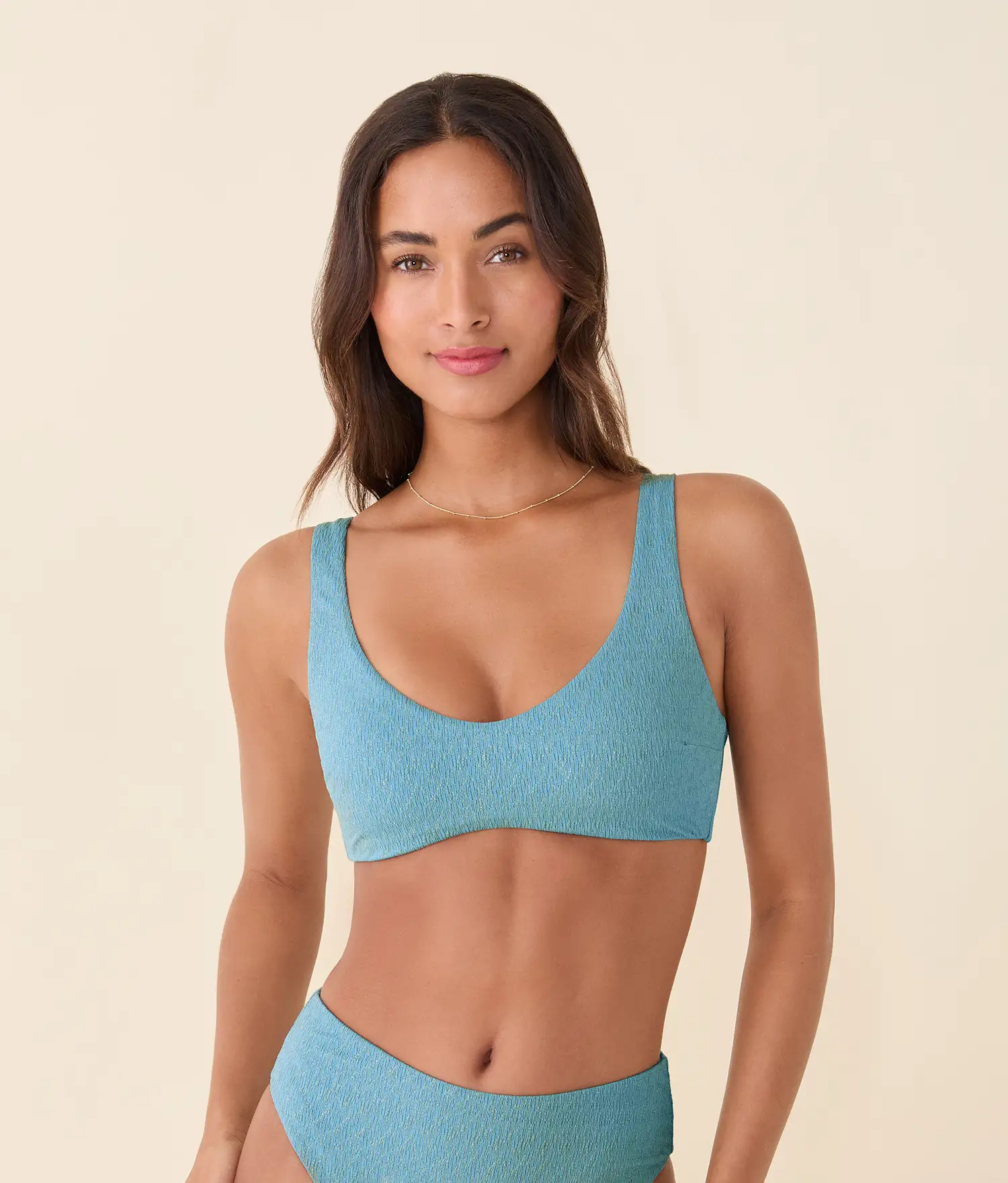 The Delray Bikini Top - Shimmer - Serene
