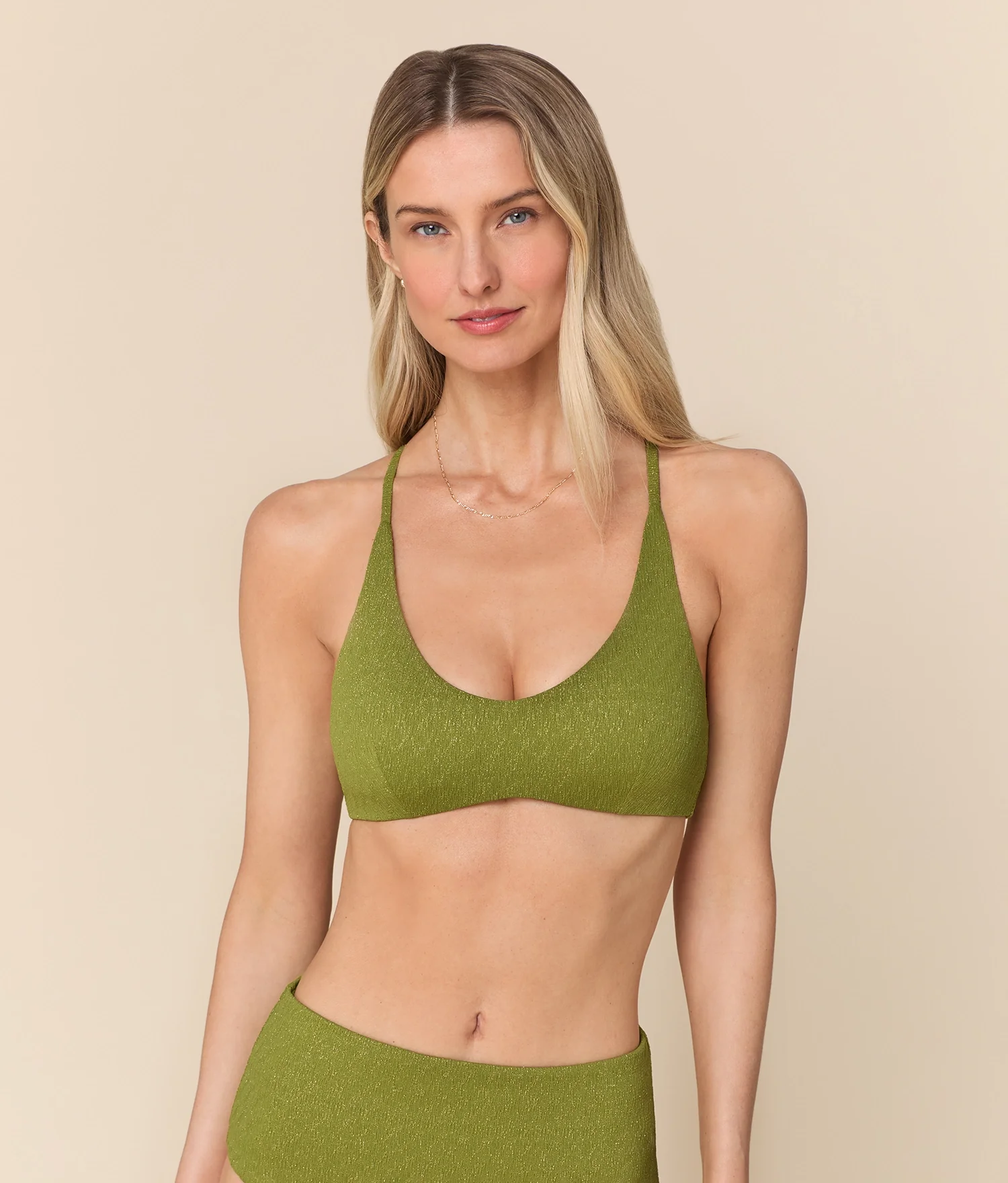 The Essex Bikini Top - Shimmer - Cactus