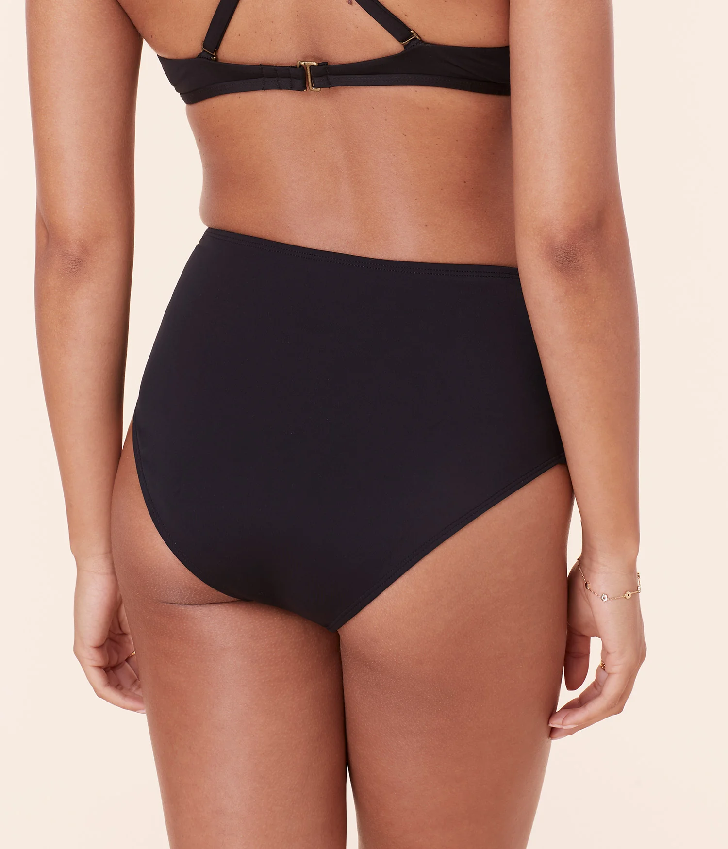 The High Waist Bikini Bottom - Eco Nylon - Black - Image 2