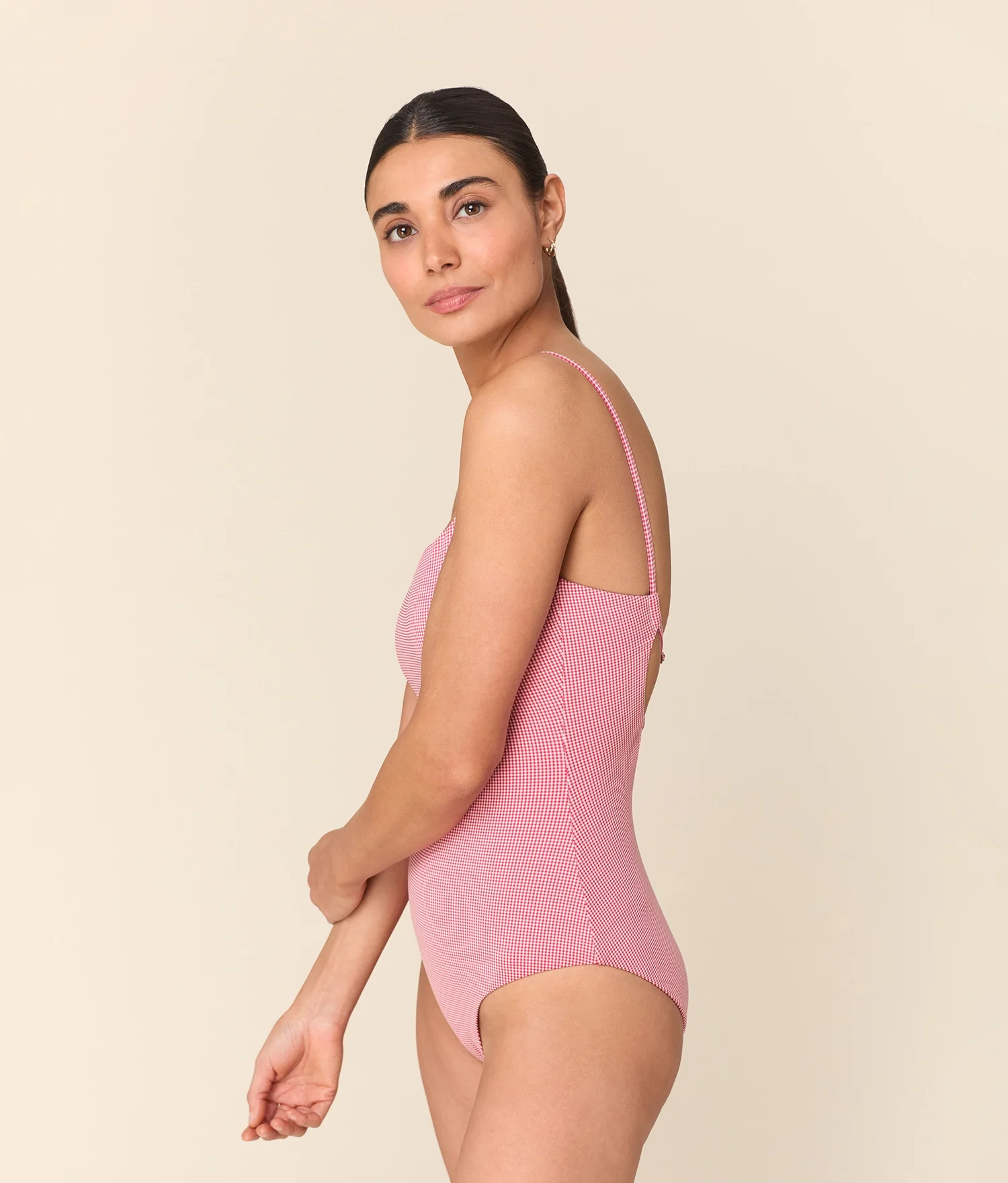 The Jetties One Piece - Micro Gingham - Strawberry - Classic - Image 3