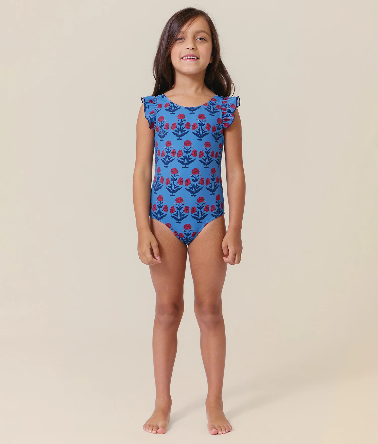 The Livie Girls One Piece - Eco Nylon - Blue Dandelion
