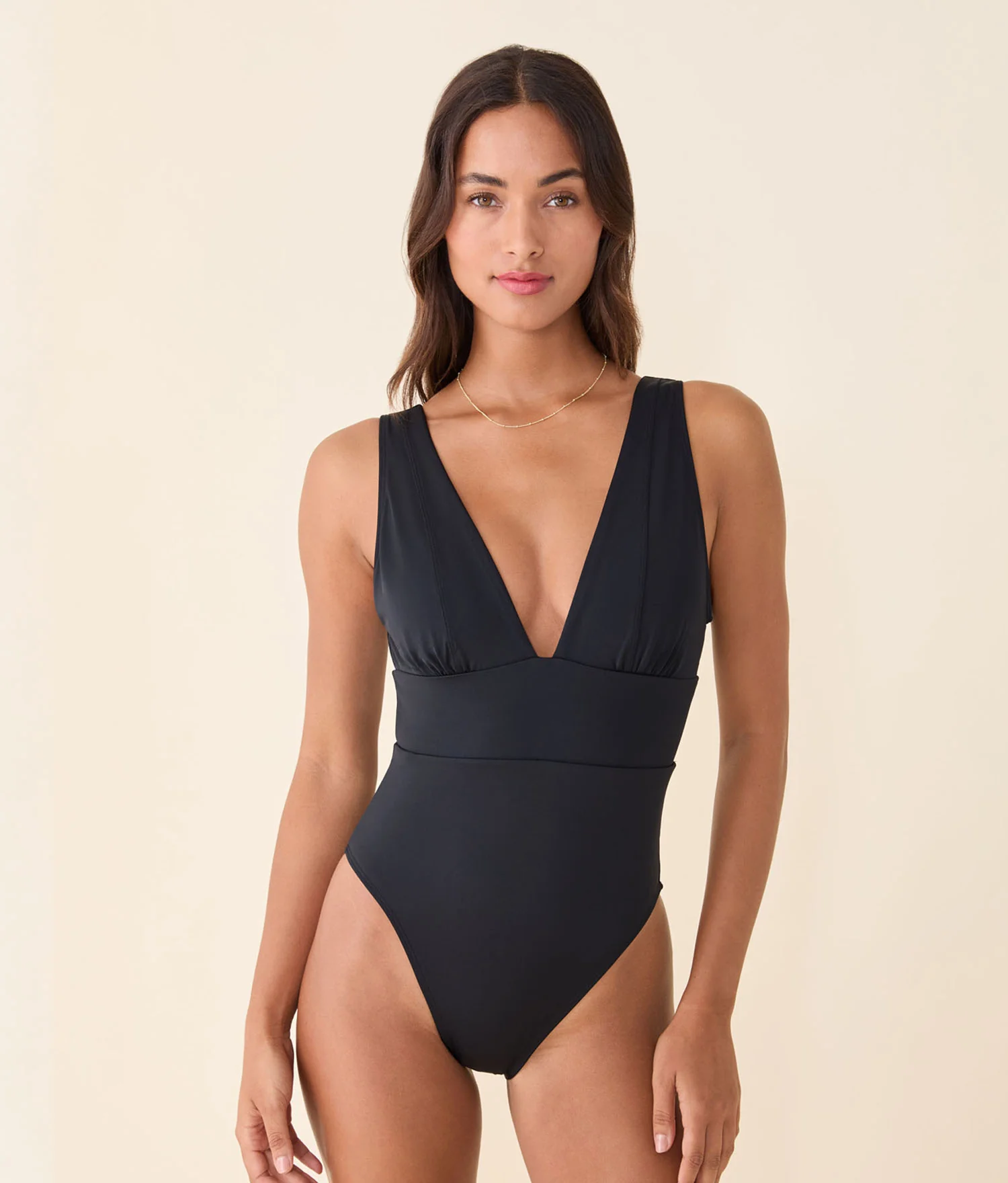 The Mykonos One Piece - Flat - Black - Classic - Cheeky