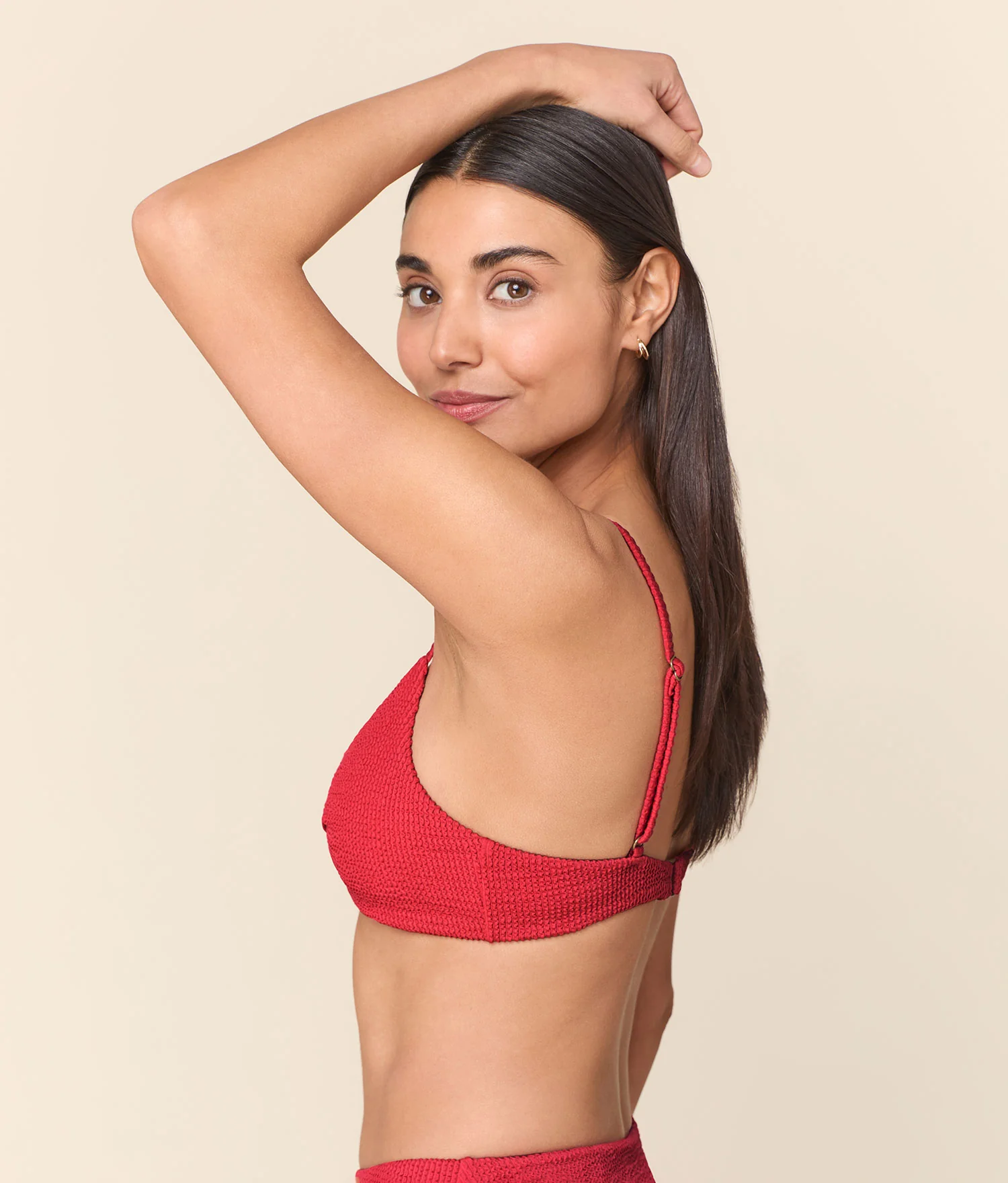 The Santorini Bikini Top - Seersucker - Chrysanthemum - Image 3