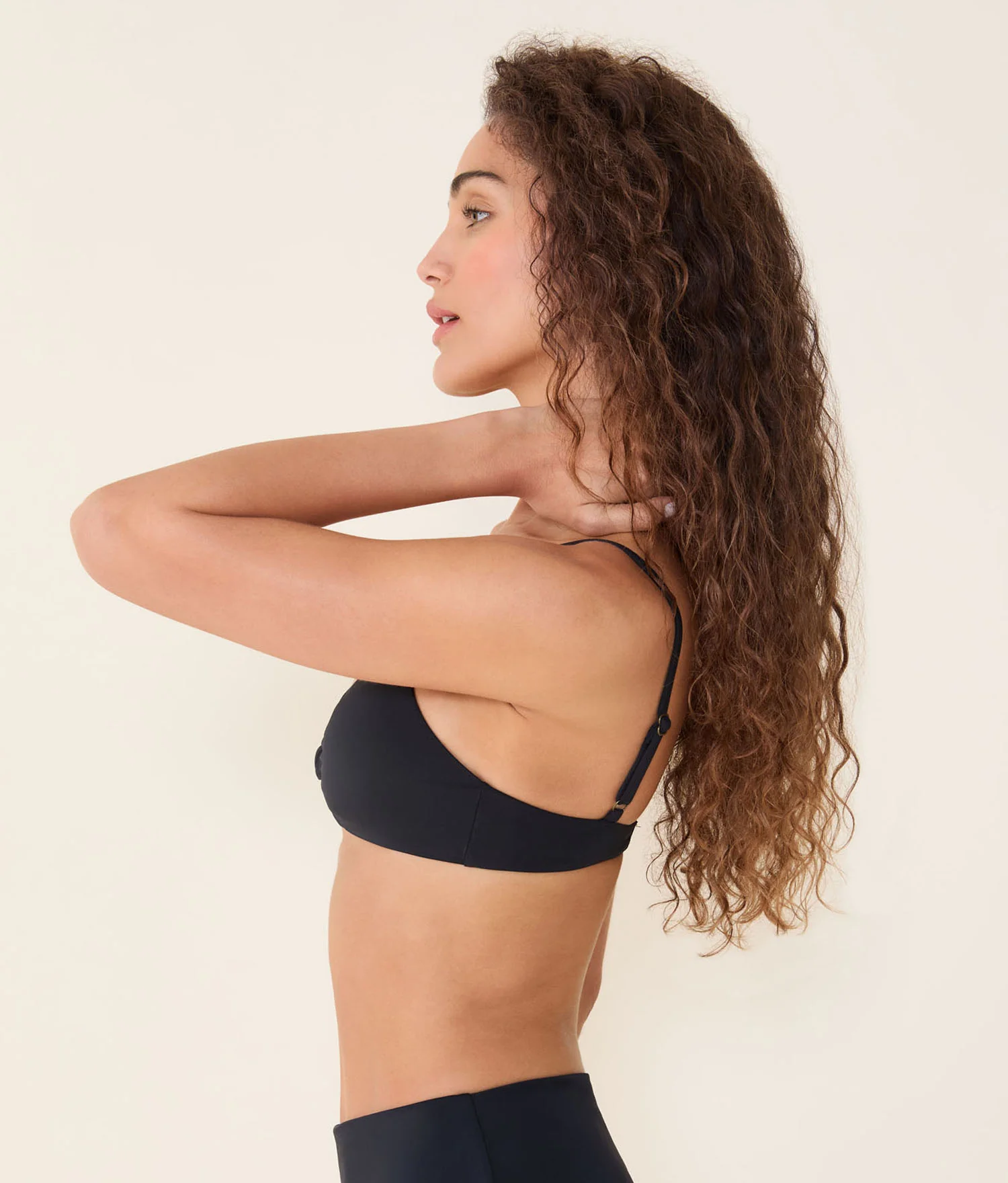 The Santorini Bikini Top - Eco Nylon - Black - Image 3
