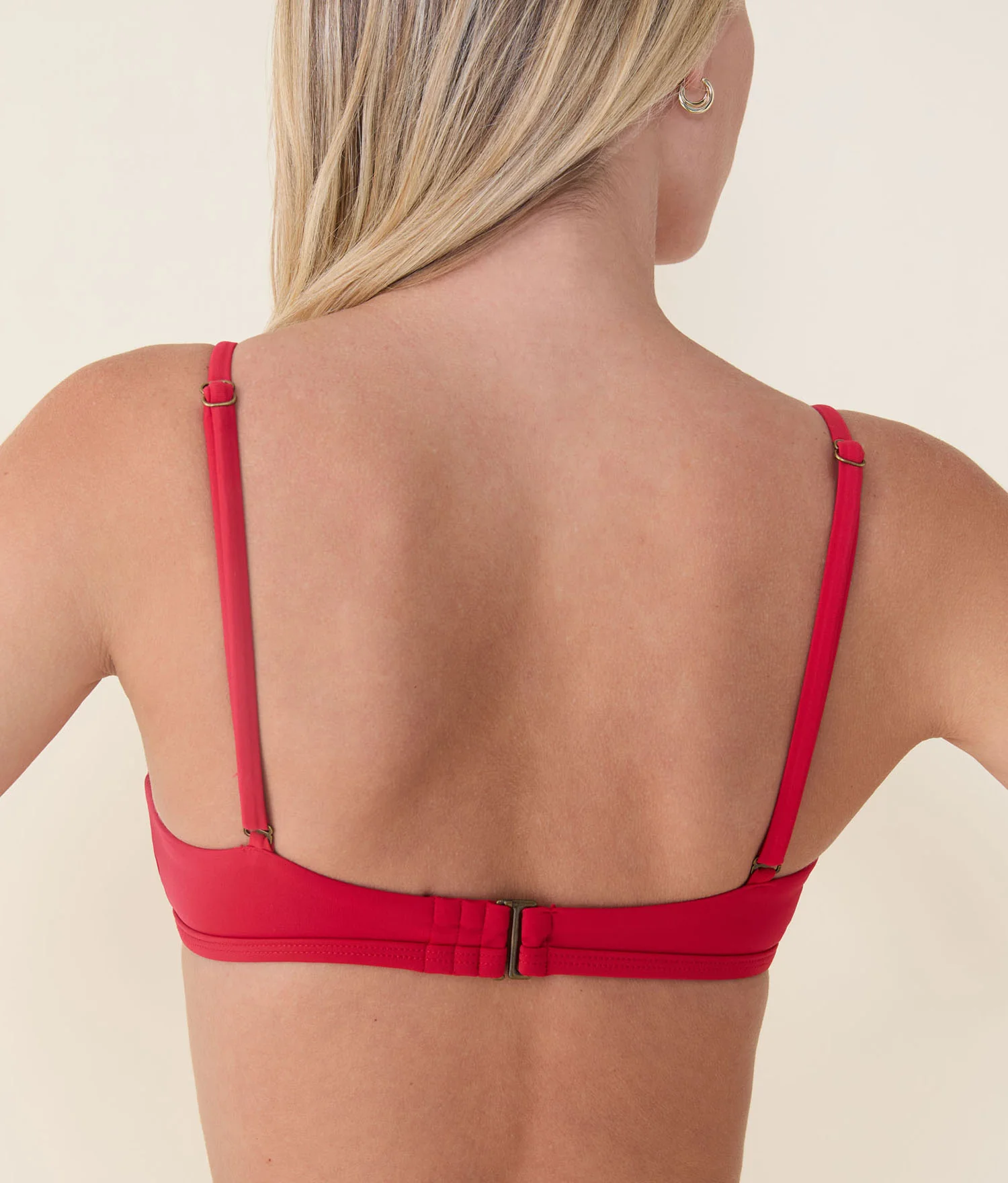 The Valencia Bikini Top - Flat - Cherry Red - Image 2
