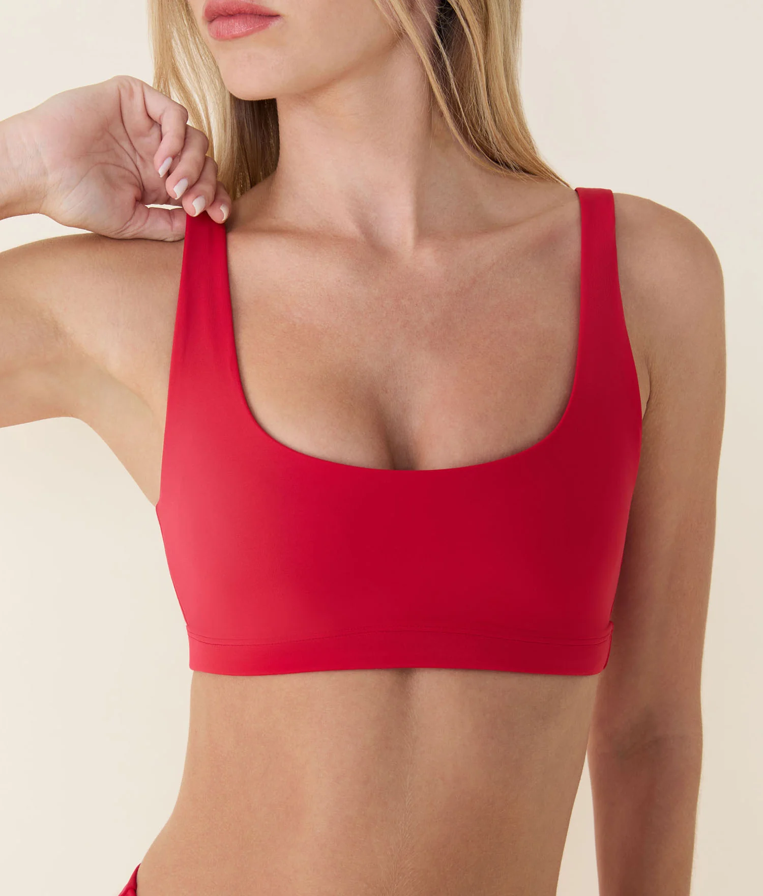 The Ventura Bikini Top - Flat - Cherry Red - Image 4