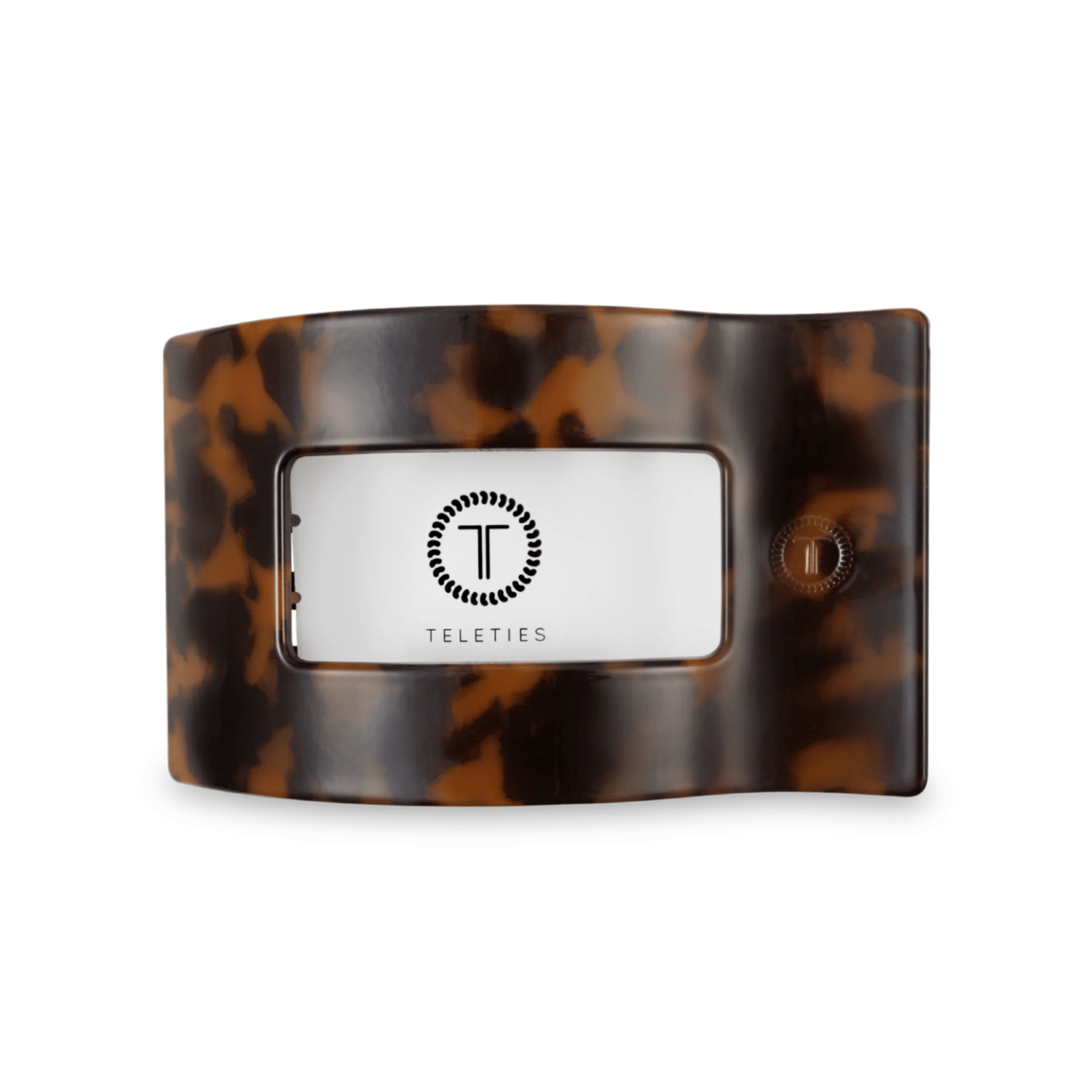 Tortoise Medium Flat Rectangle Hair Clip - Image 3