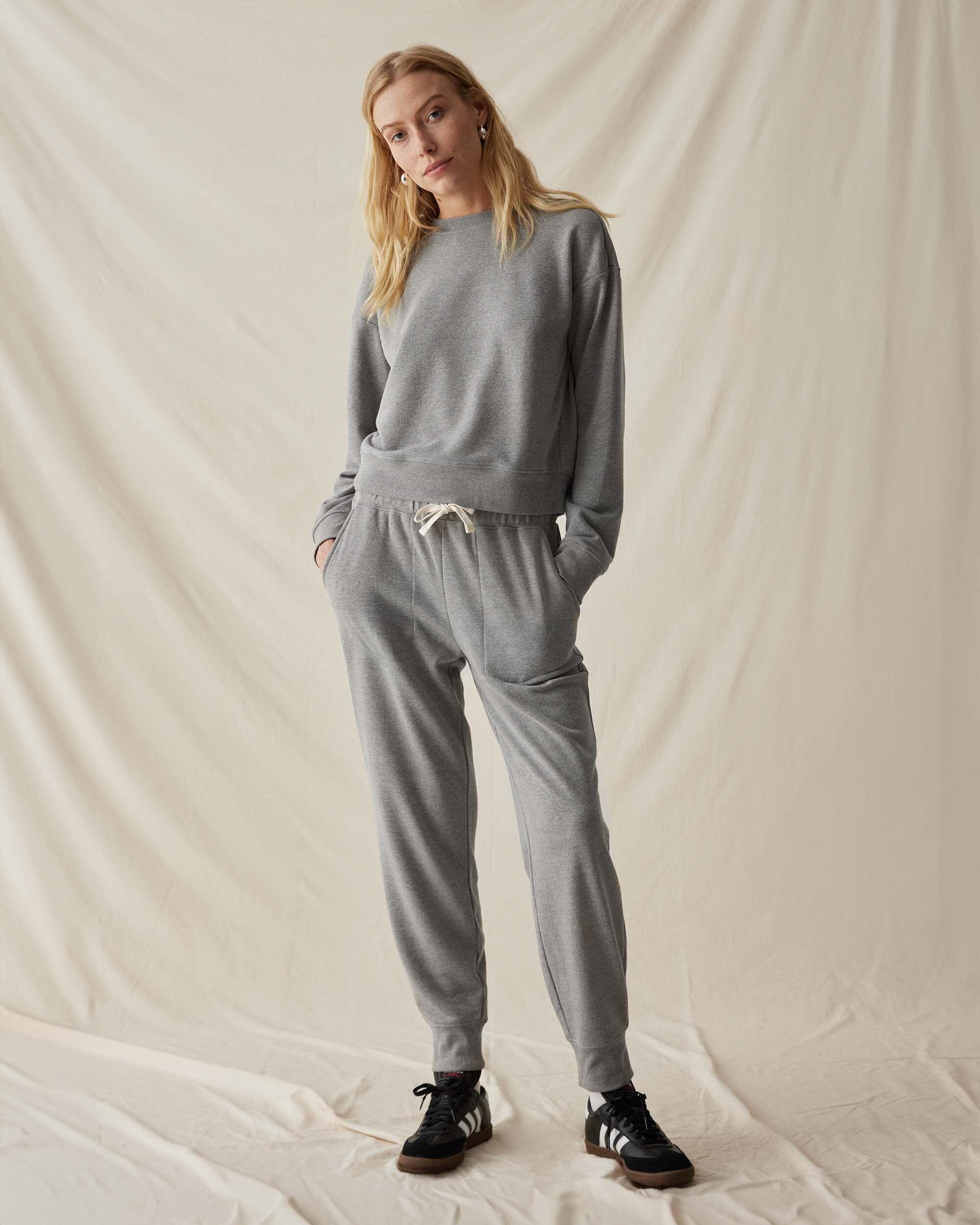 Womens April Lightweight Sweatshirt - French Terry - Grey - Image 4
