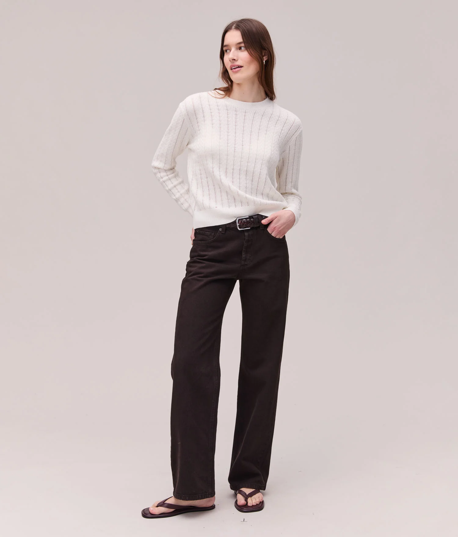 Womens Canyon Sweater - Cotton Sweater Knit - Coconut Milk - Image 4