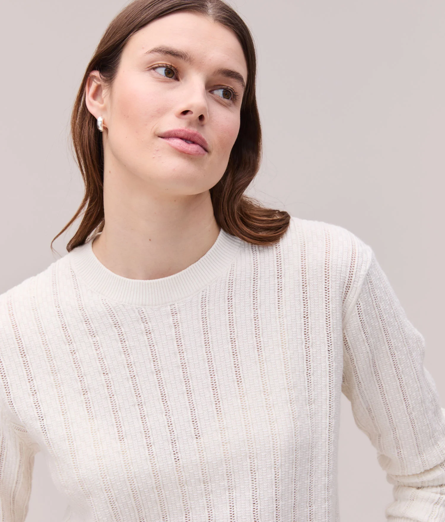 Womens Canyon Sweater - Cotton Sweater Knit - Coconut Milk - Image 5