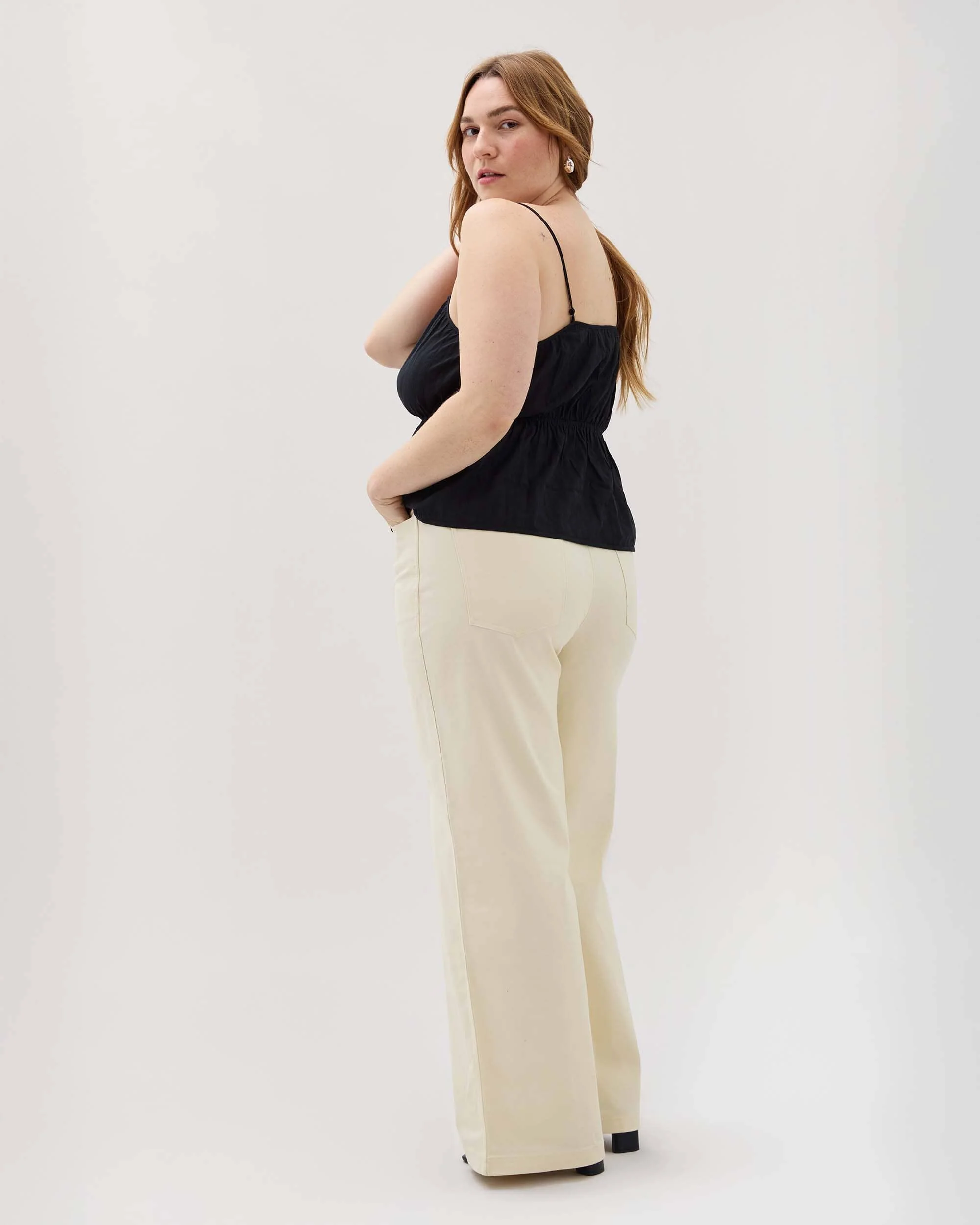 Womens Isabella Tank - Cotton Dobby - Black - Image 4