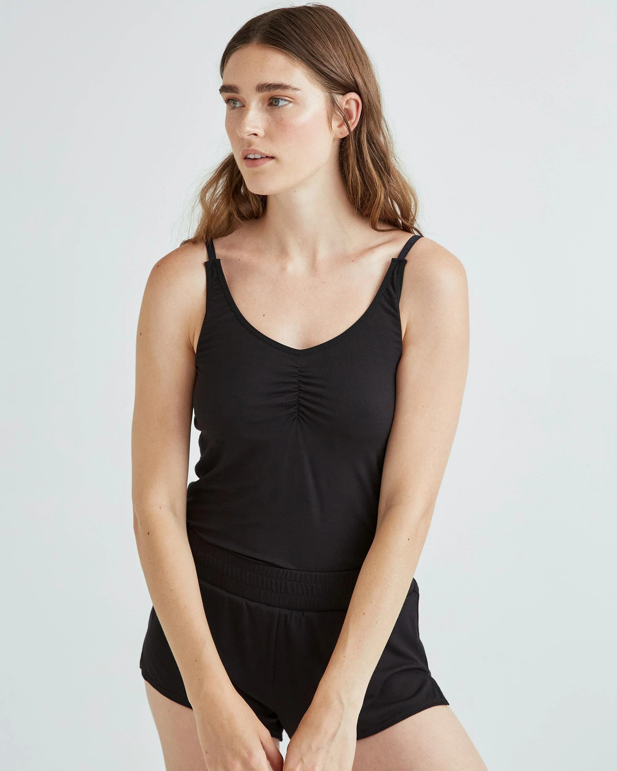 Womens Night Knit Tank - Rayon Jersey - Black